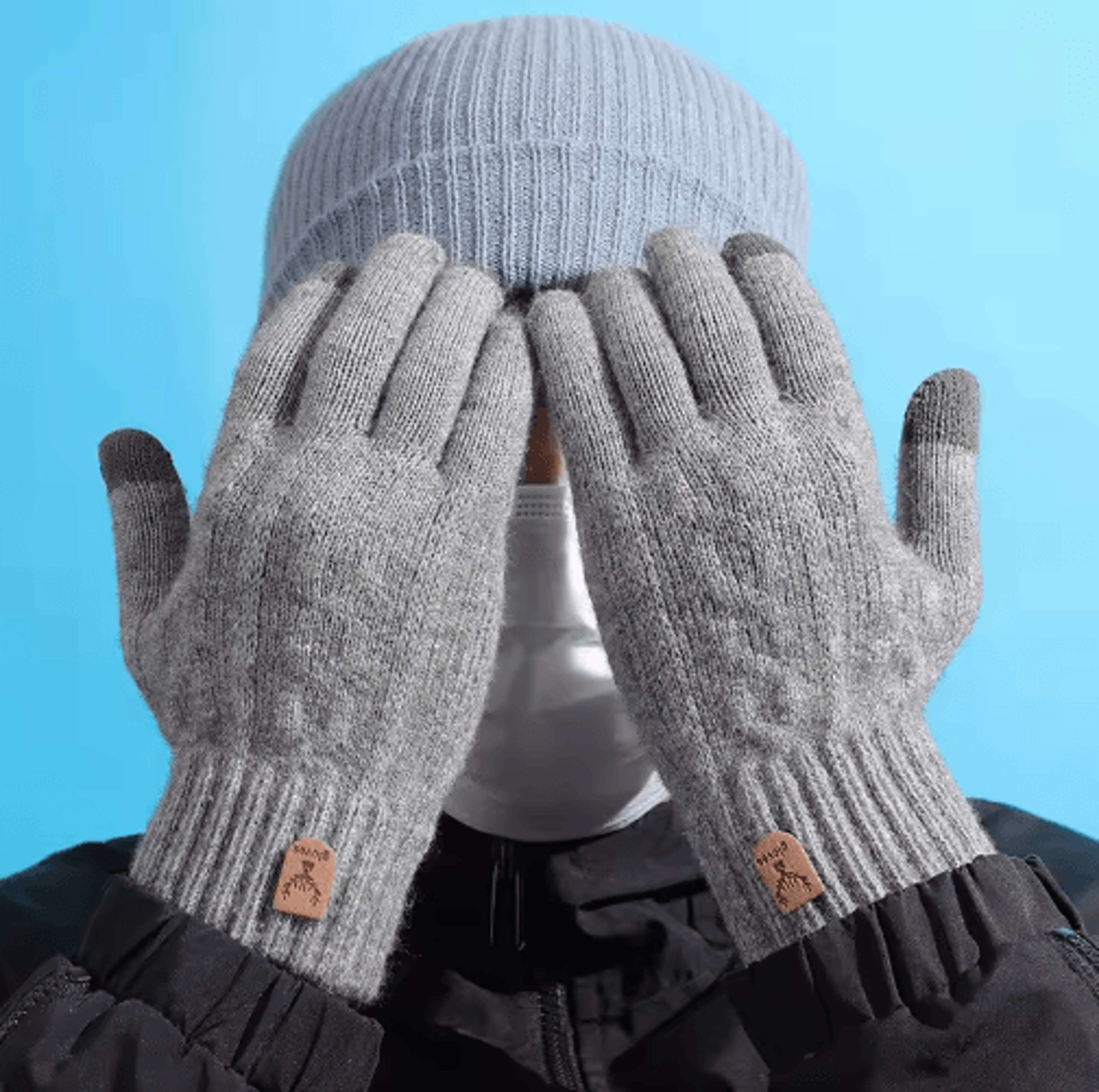 Mens Thermal Touchscreen Gloves  Thick VelvetLined Knitted Winter Gloves 7