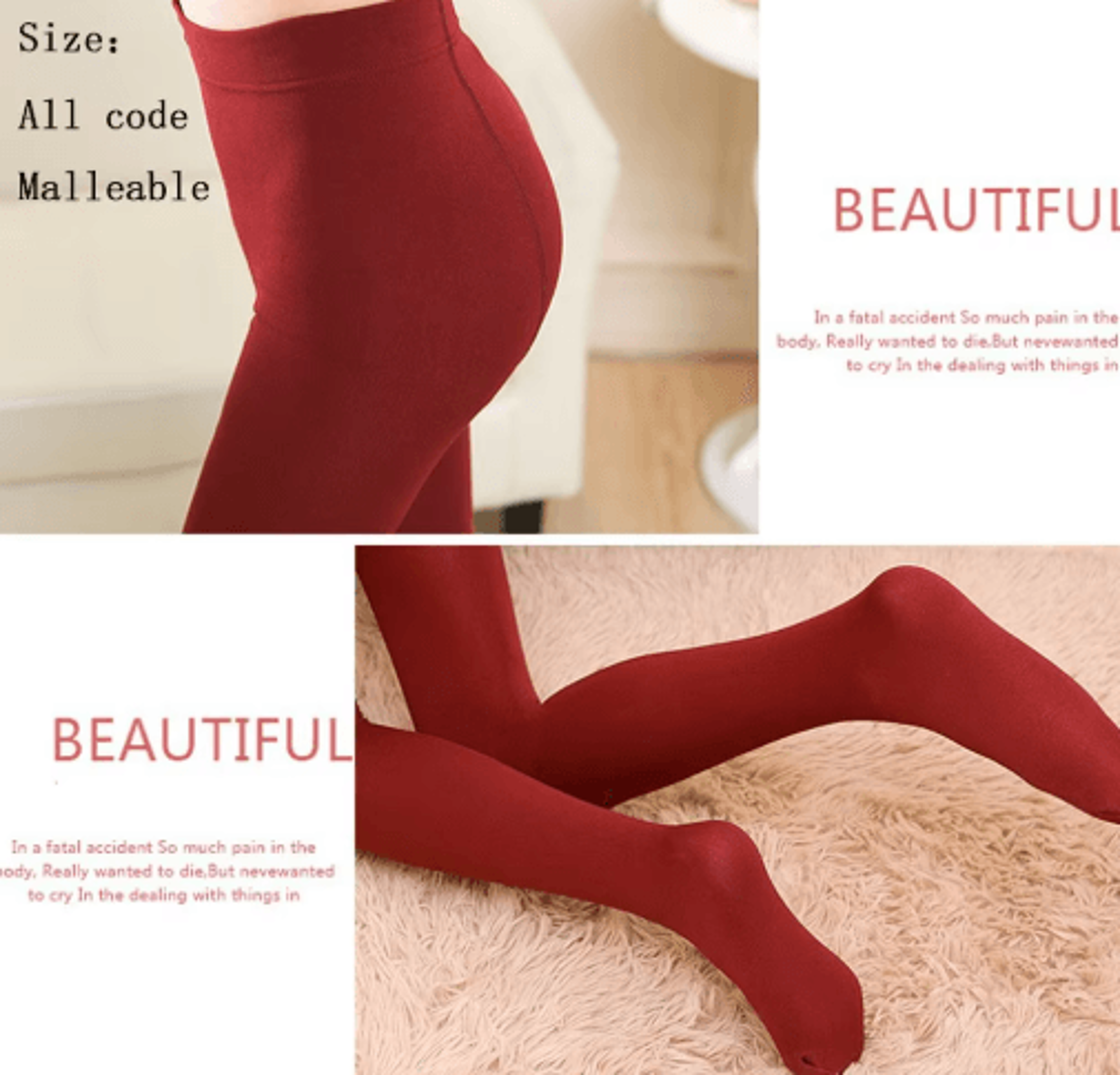 Womens FleeceLined Thermal Tights  Thick Warm Winter Pantyhose 9