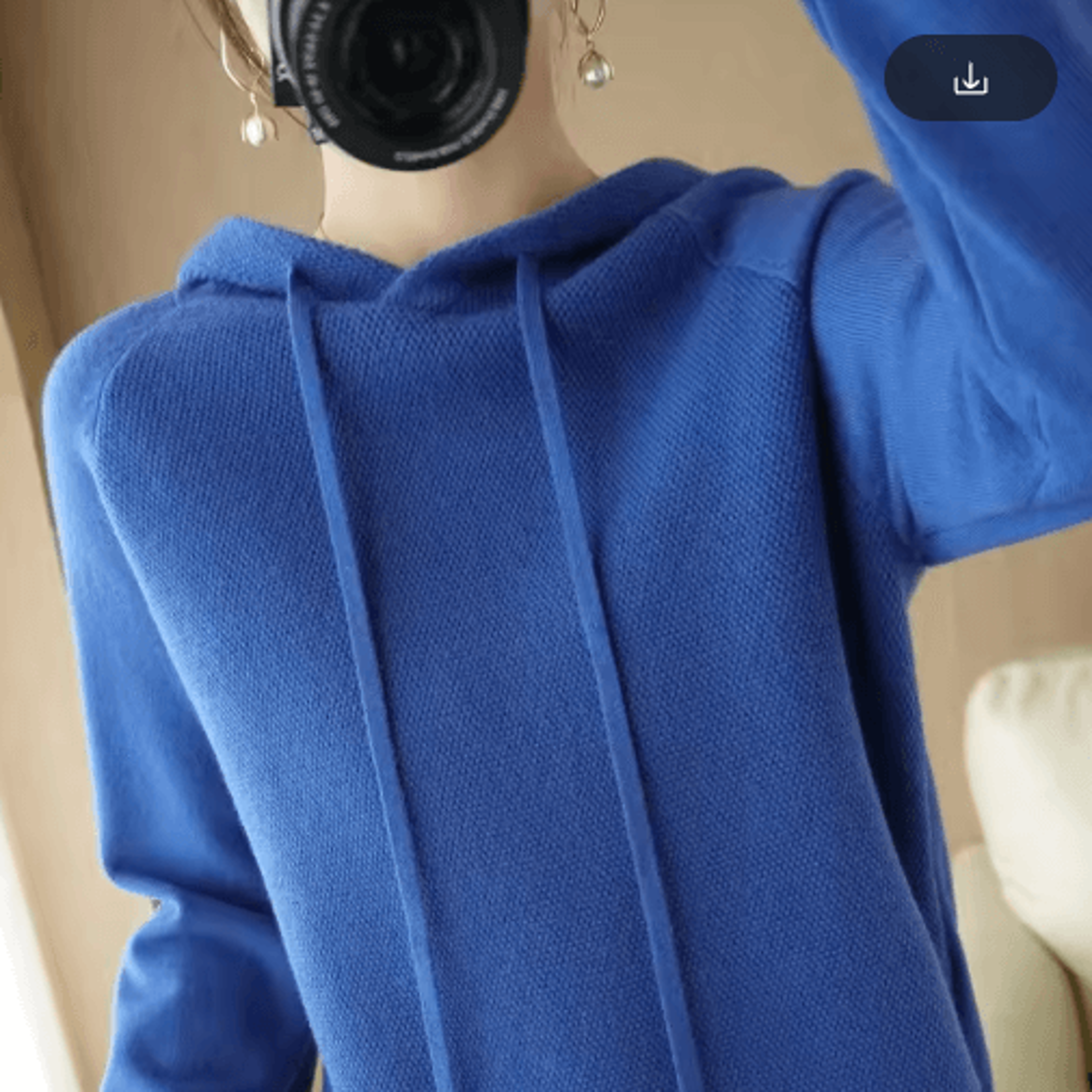 Womens Hooded Knit Sweater  Warm Casual Long Sleeve Pullover 3