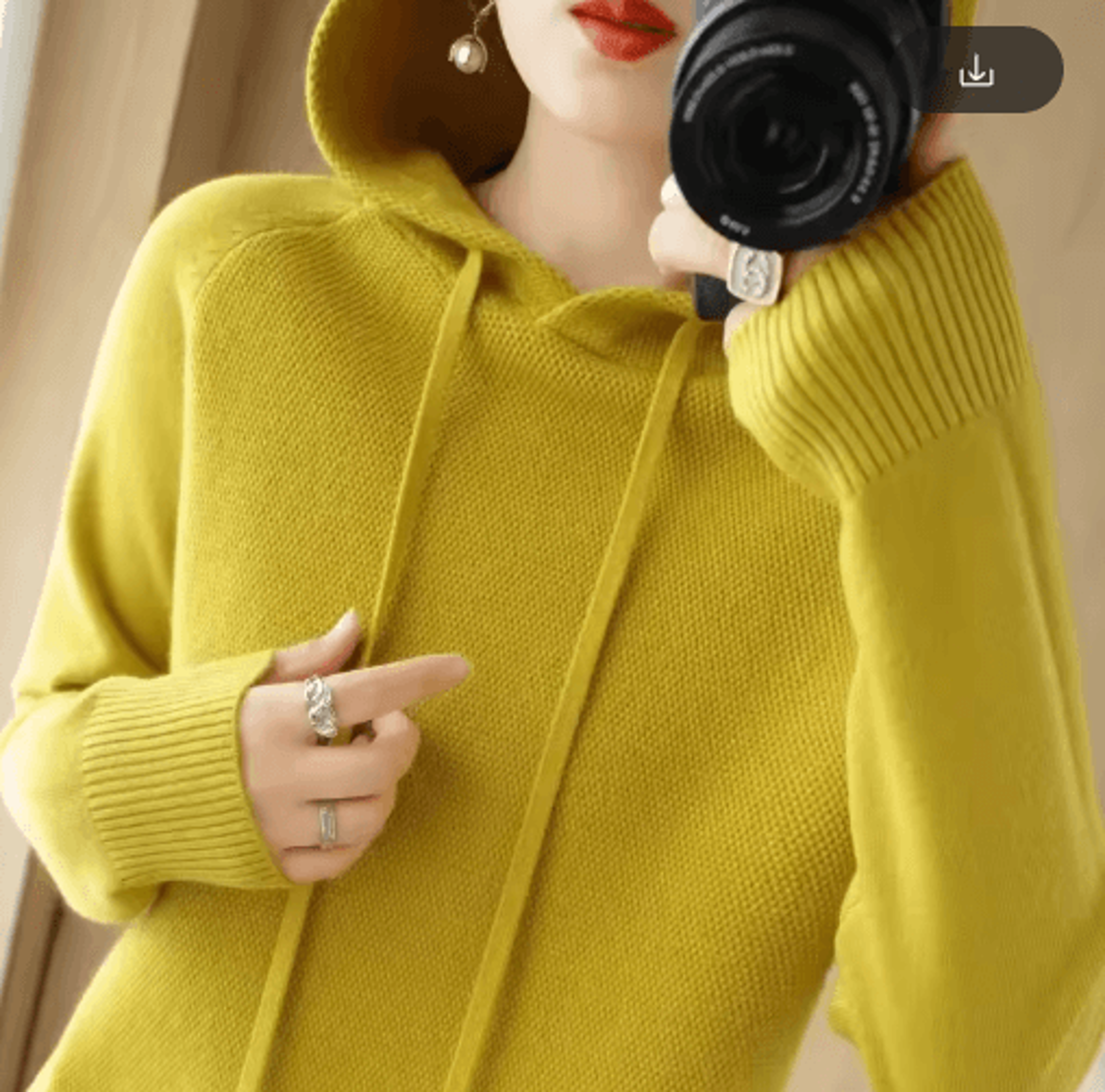 Womens Hooded Knit Sweater  Warm Casual Long Sleeve Pullover 9