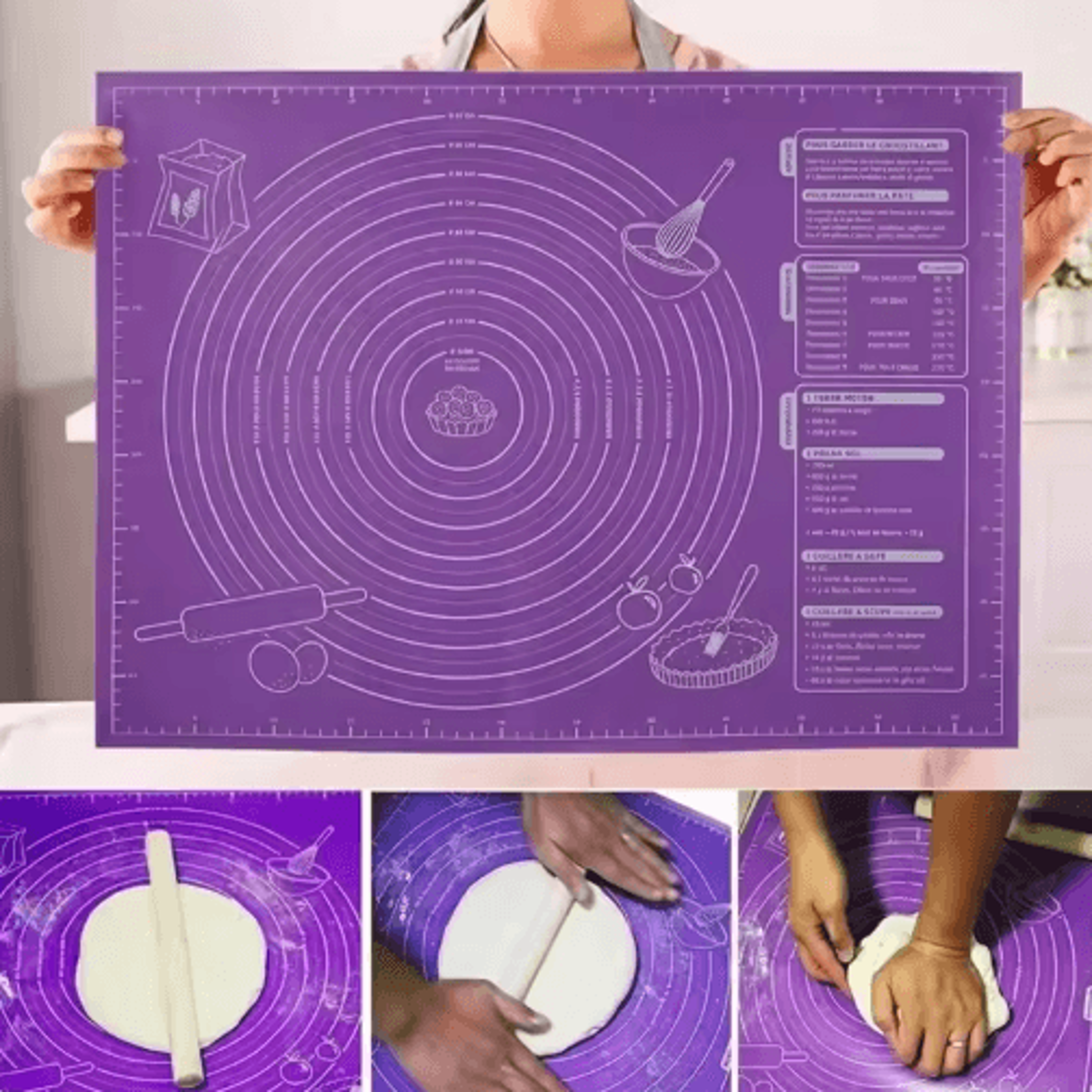 Nonstick Silicone Pastry Mat  Large Baking  Dough Kneading Mat 0
