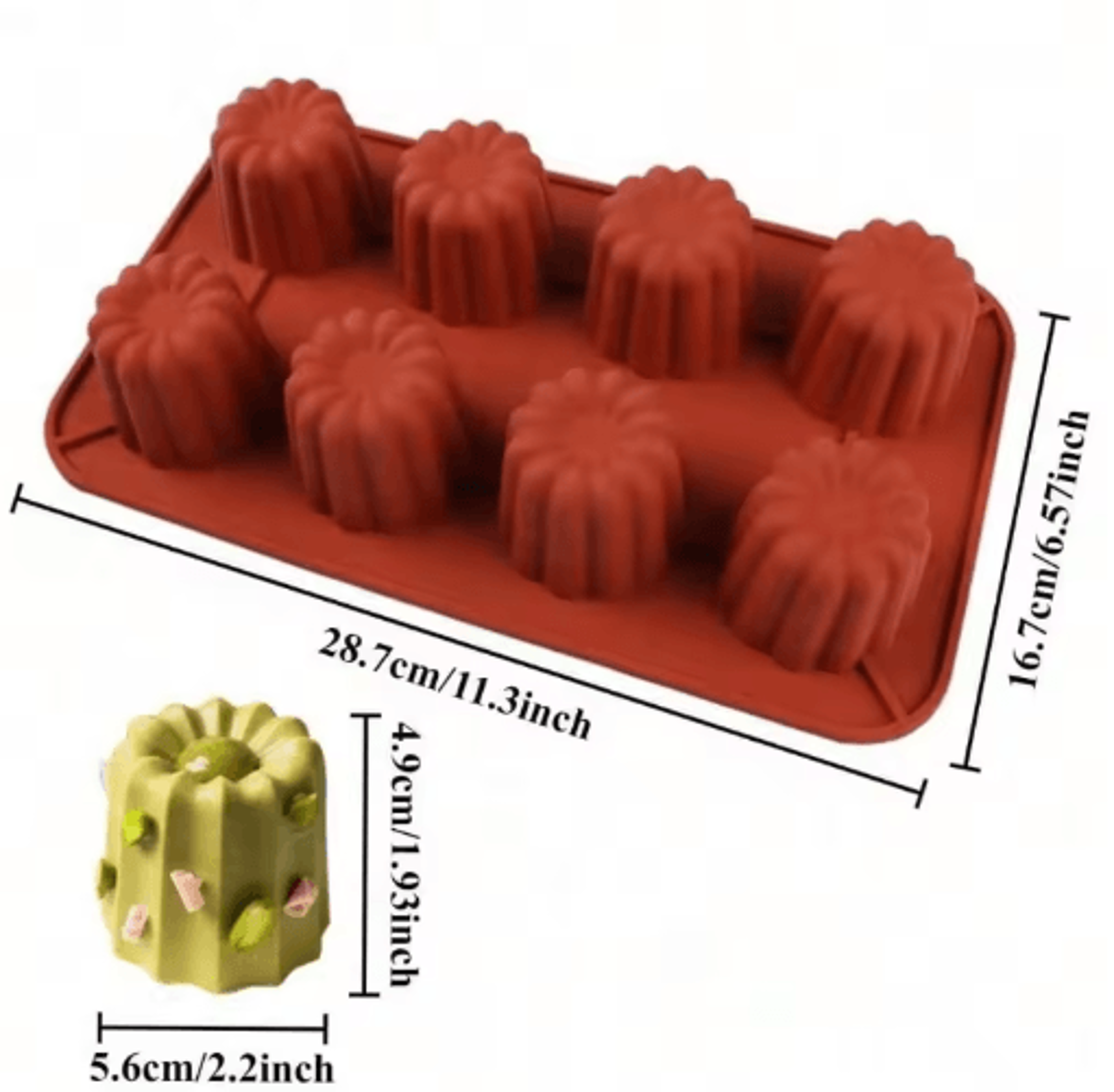 Silicone Canele Baking Mold  818Cavity Nonstick Mini Cake Pan 2