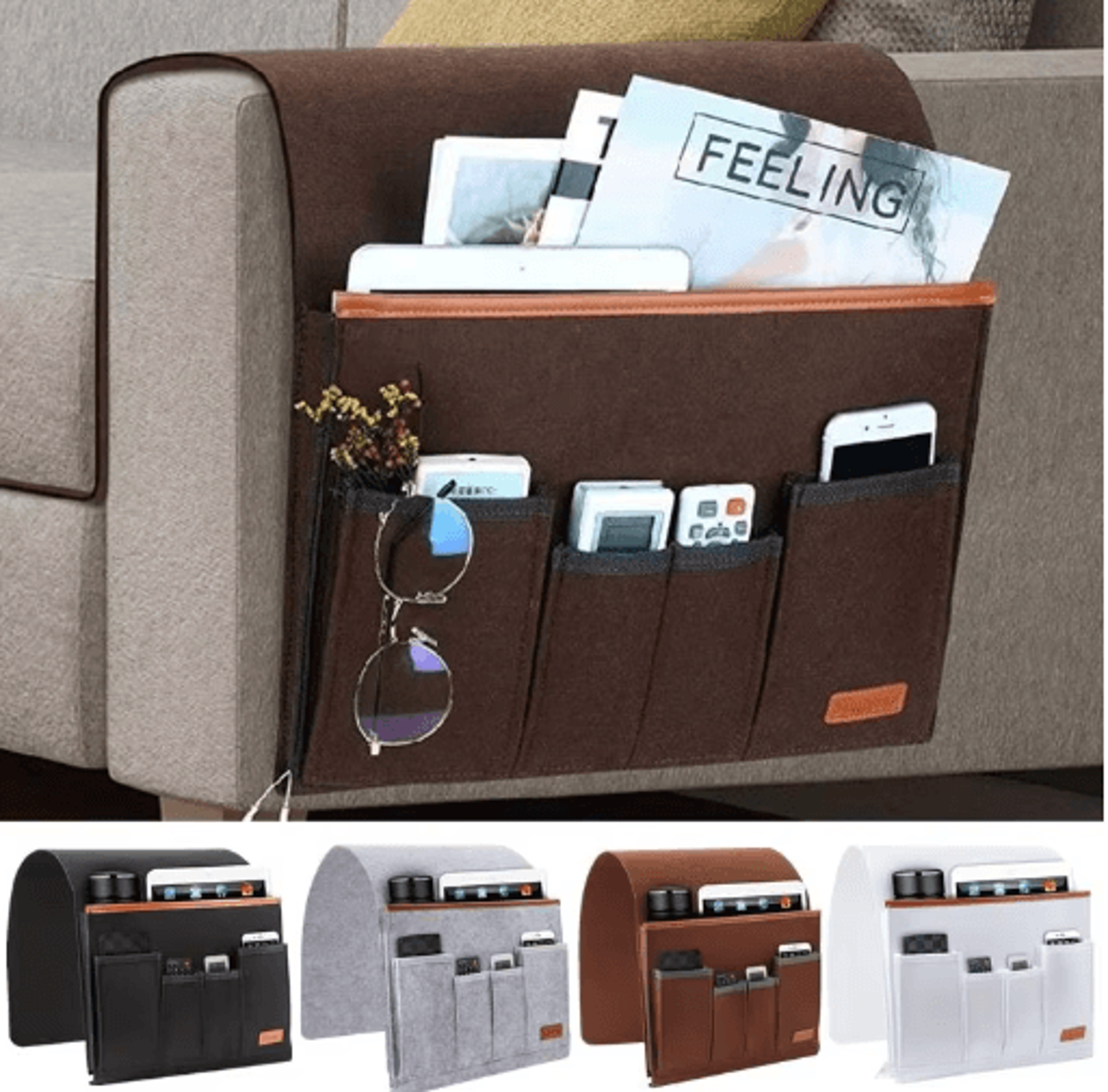 Felt Armchair Caddy  Hanging Couch Armrest Organizer 0