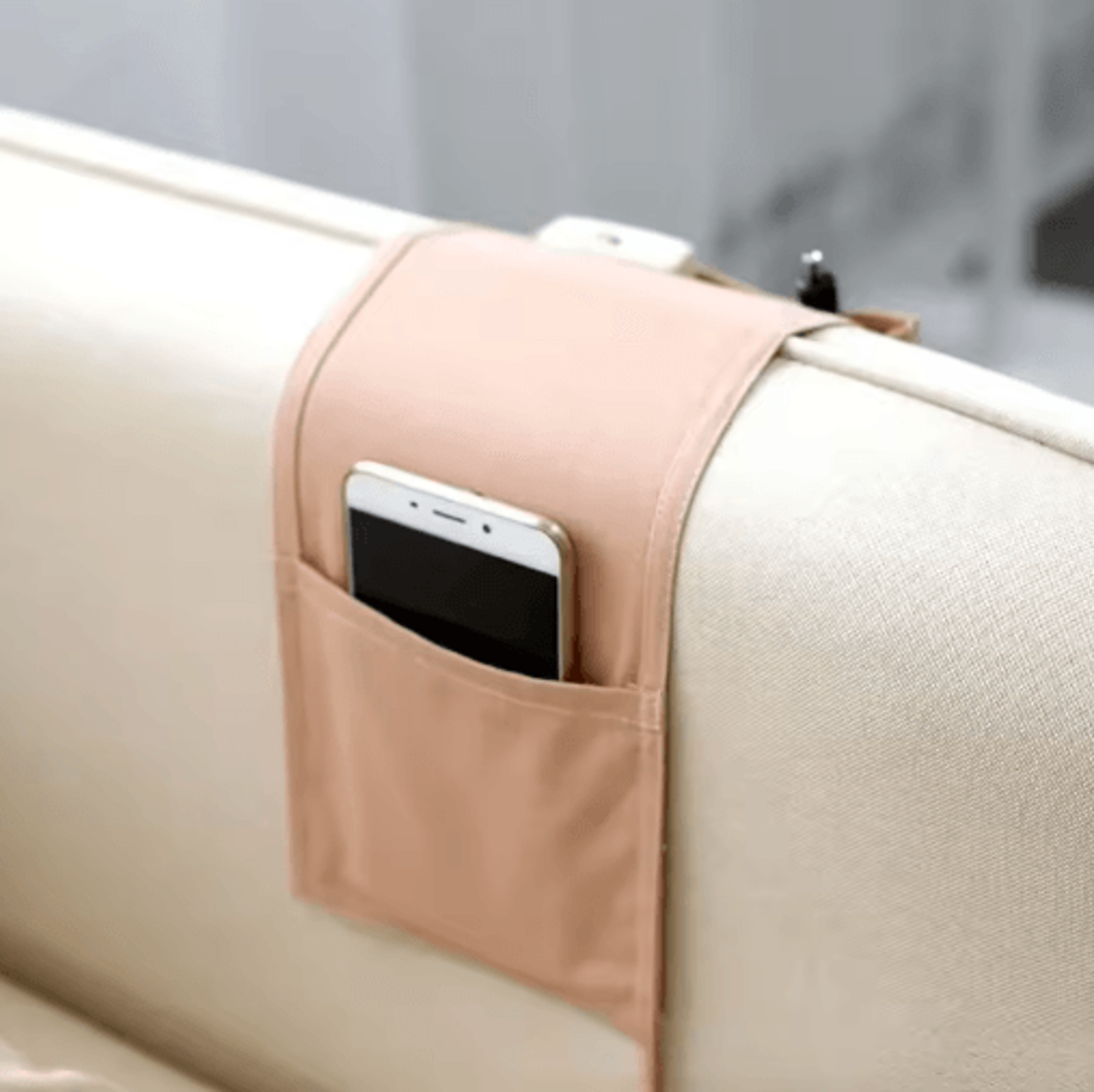 Cotton Linen Bedside Storage Bag  Hanging Bed  Sofa Organizer 7