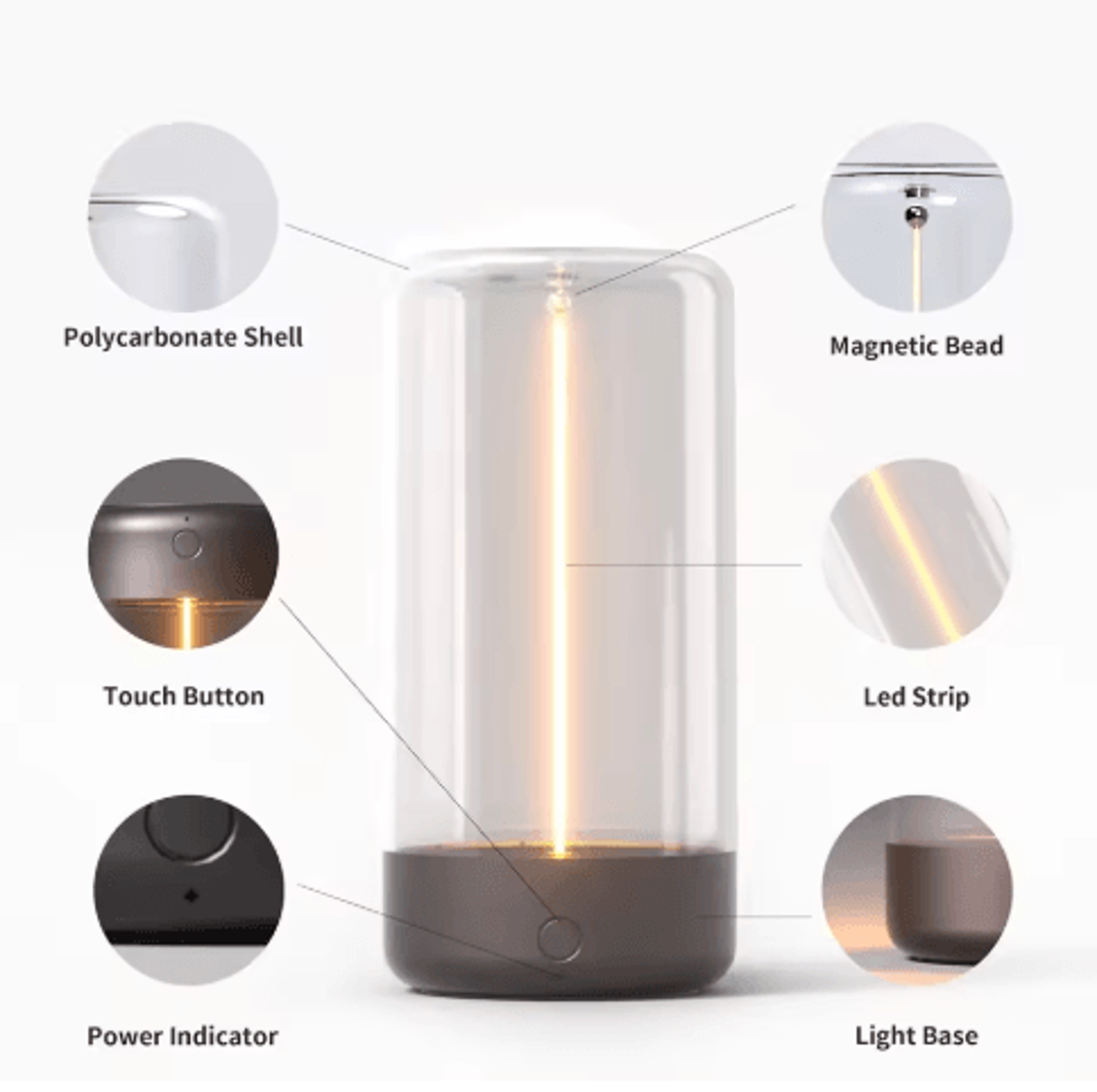 Mini Magnetic LED Mood Lamp  Portable Camping  Bedside Night Light 2