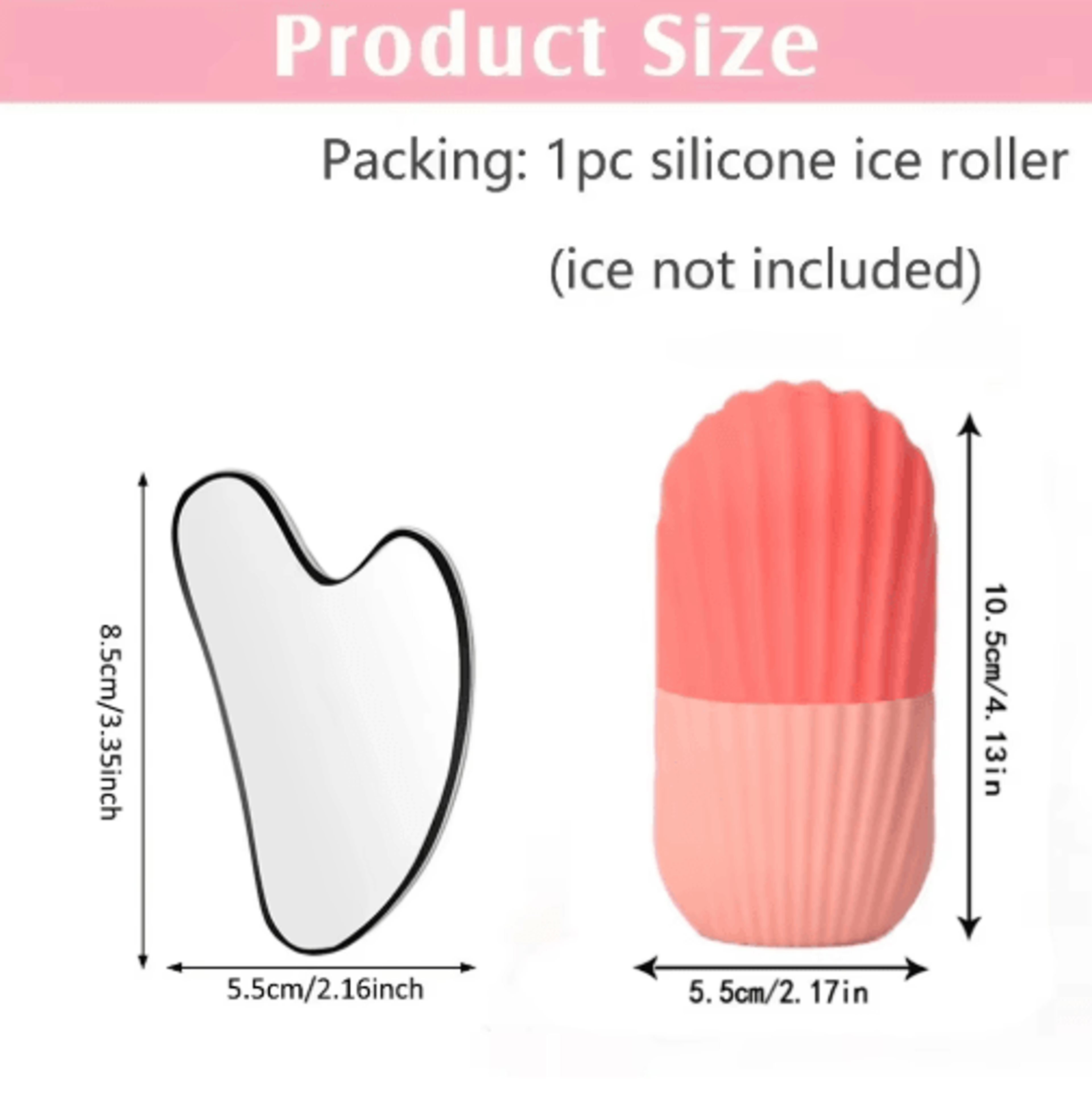 Stainless Steel Ice Face Roller  Gua Sha Set  Cooling Facial Massage Tools 9