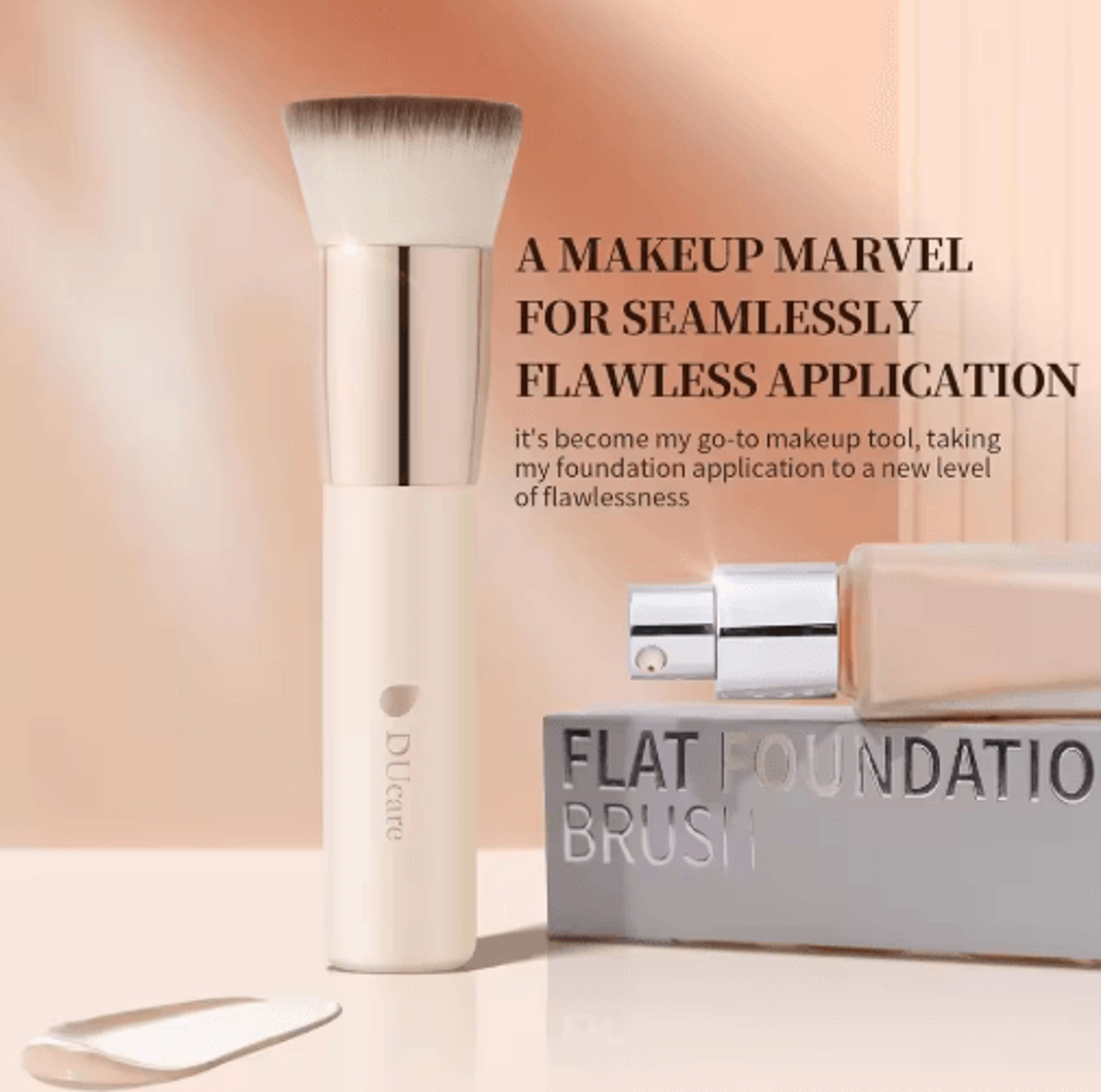 Flat Top Kabuki Foundation Brush  Soft Synthetic Makeup Blending Tool 4