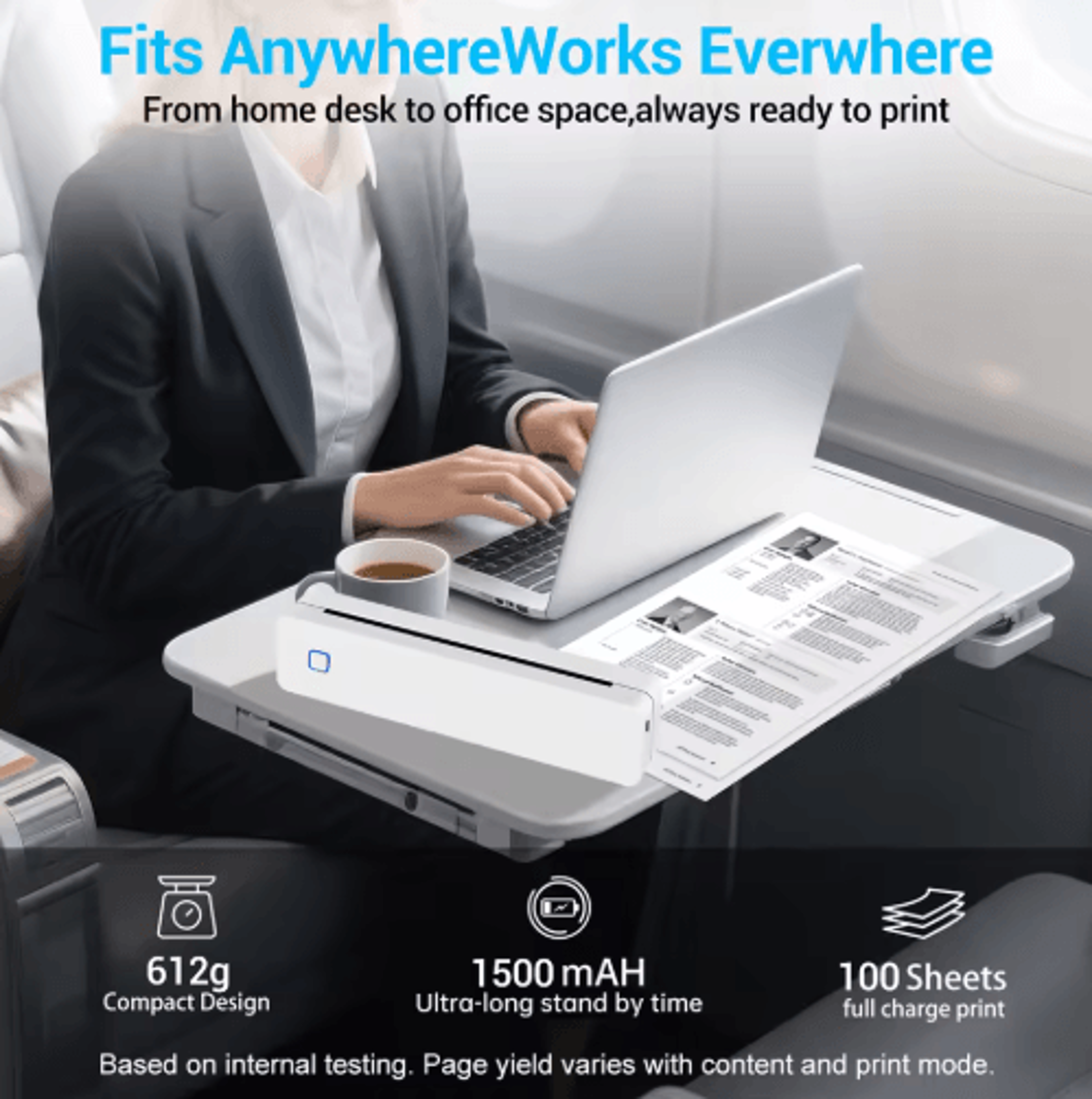 Portable Bluetooth A4 Thermal Printer  Rechargeable Inkless Travel Printer 8