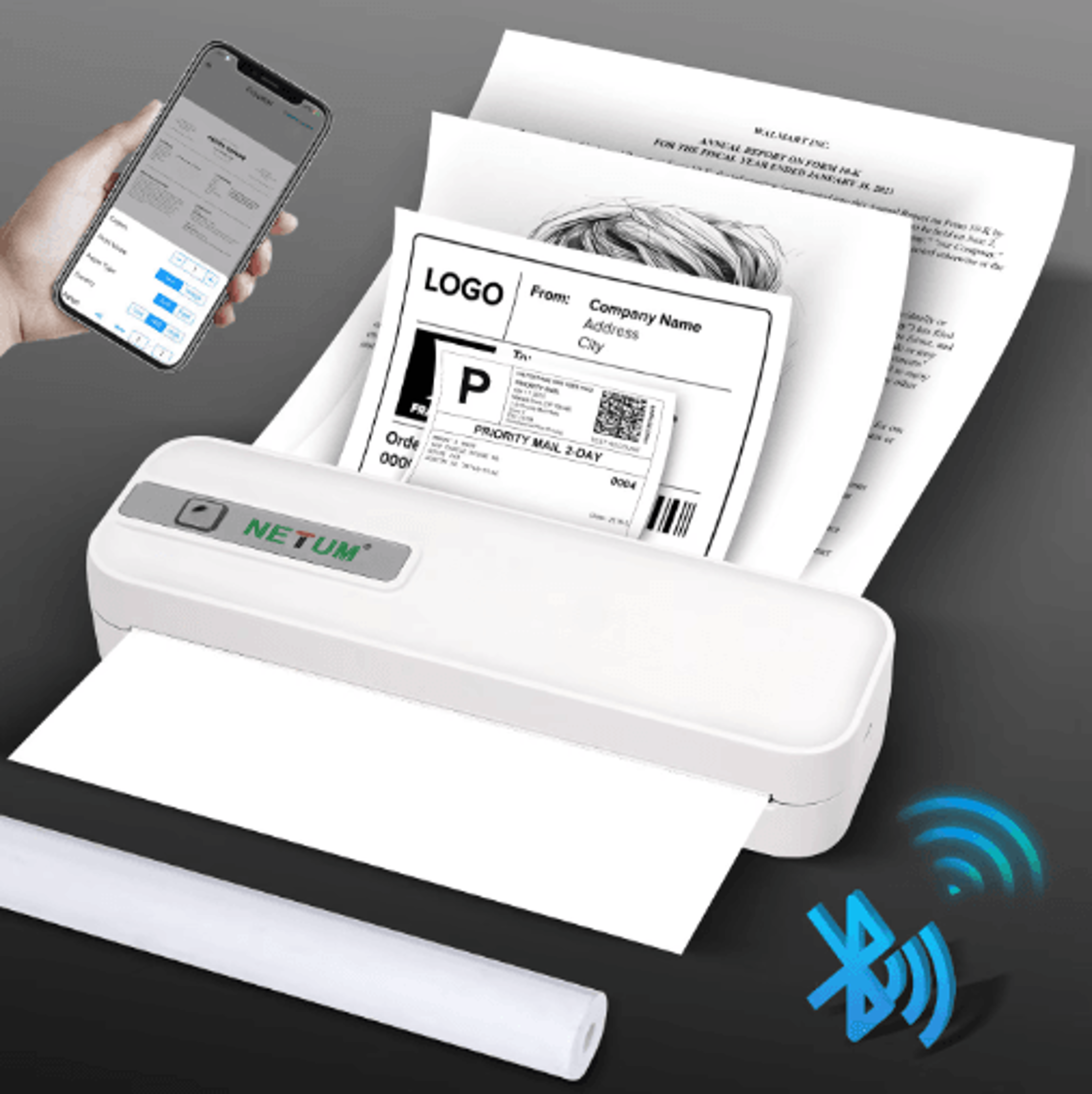 XLP801 Portable Bluetooth Thermal Printer  Inkless Wireless Printer For Phone  PC 4