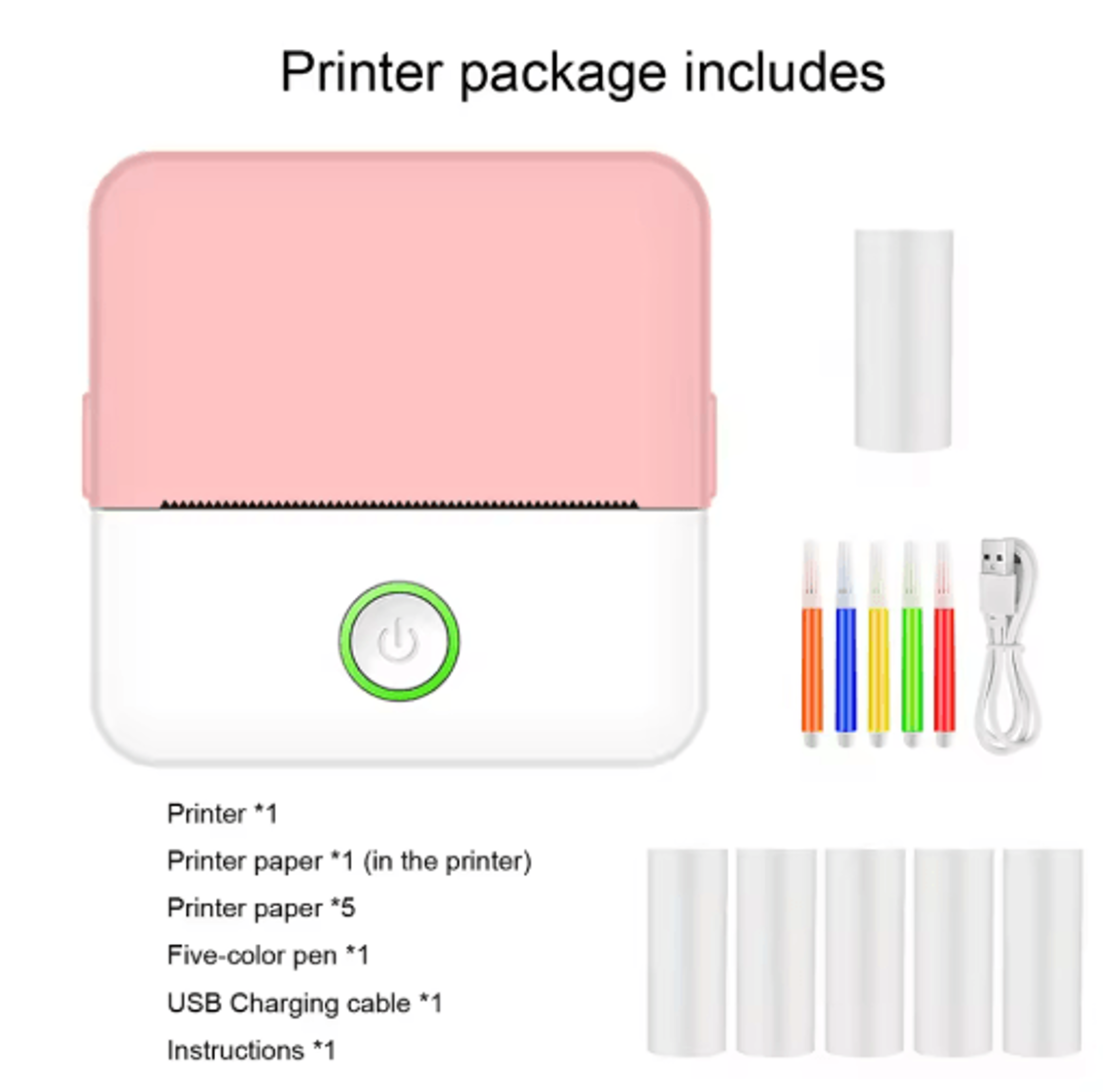 Mini Bluetooth Sticker Printer  Portable Inkless Pocket Thermal Printer 5