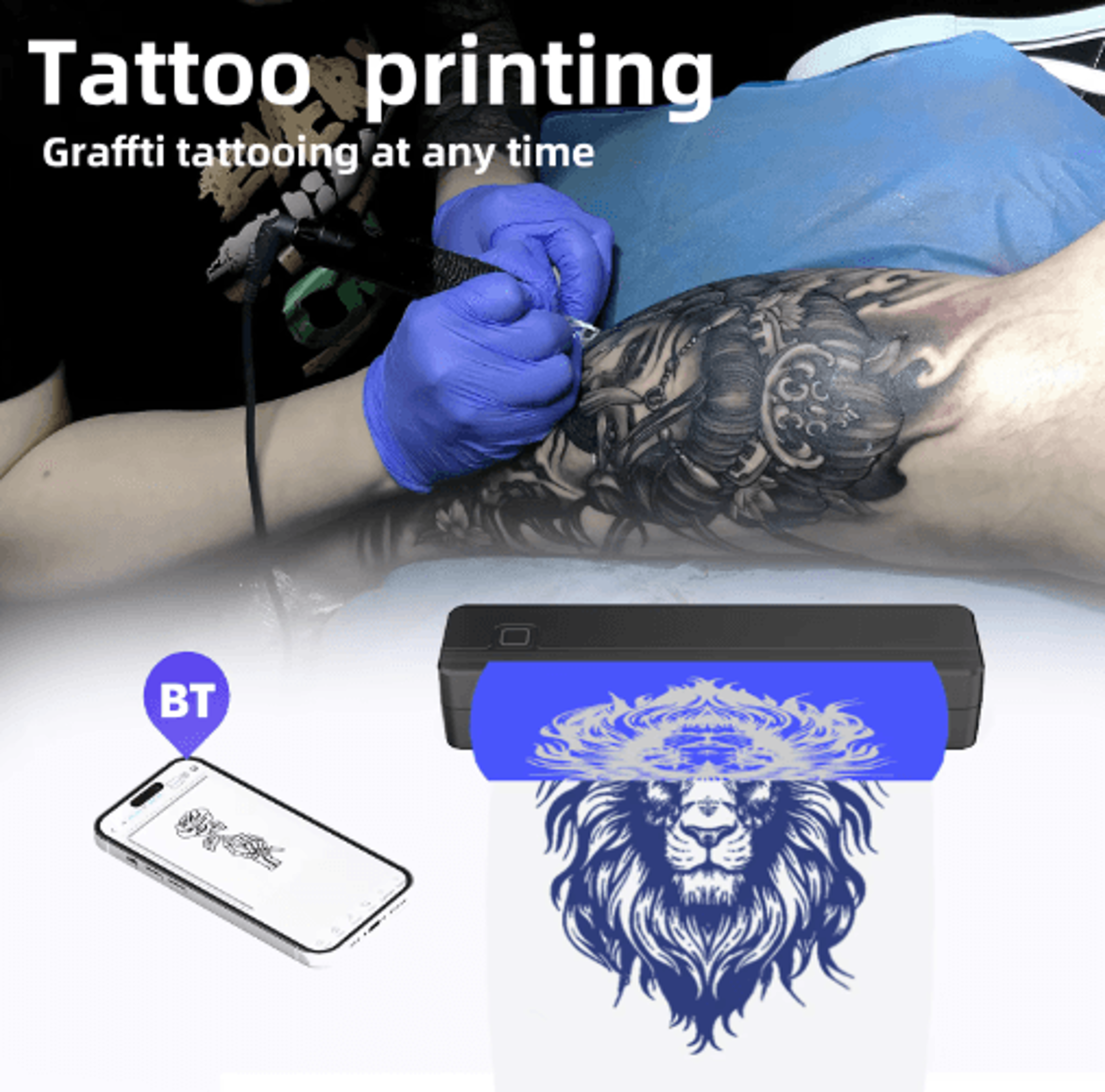 Portable A4 Bluetooth Tattoo Stencil Printer  Wireless Thermal Transfer Printer 8