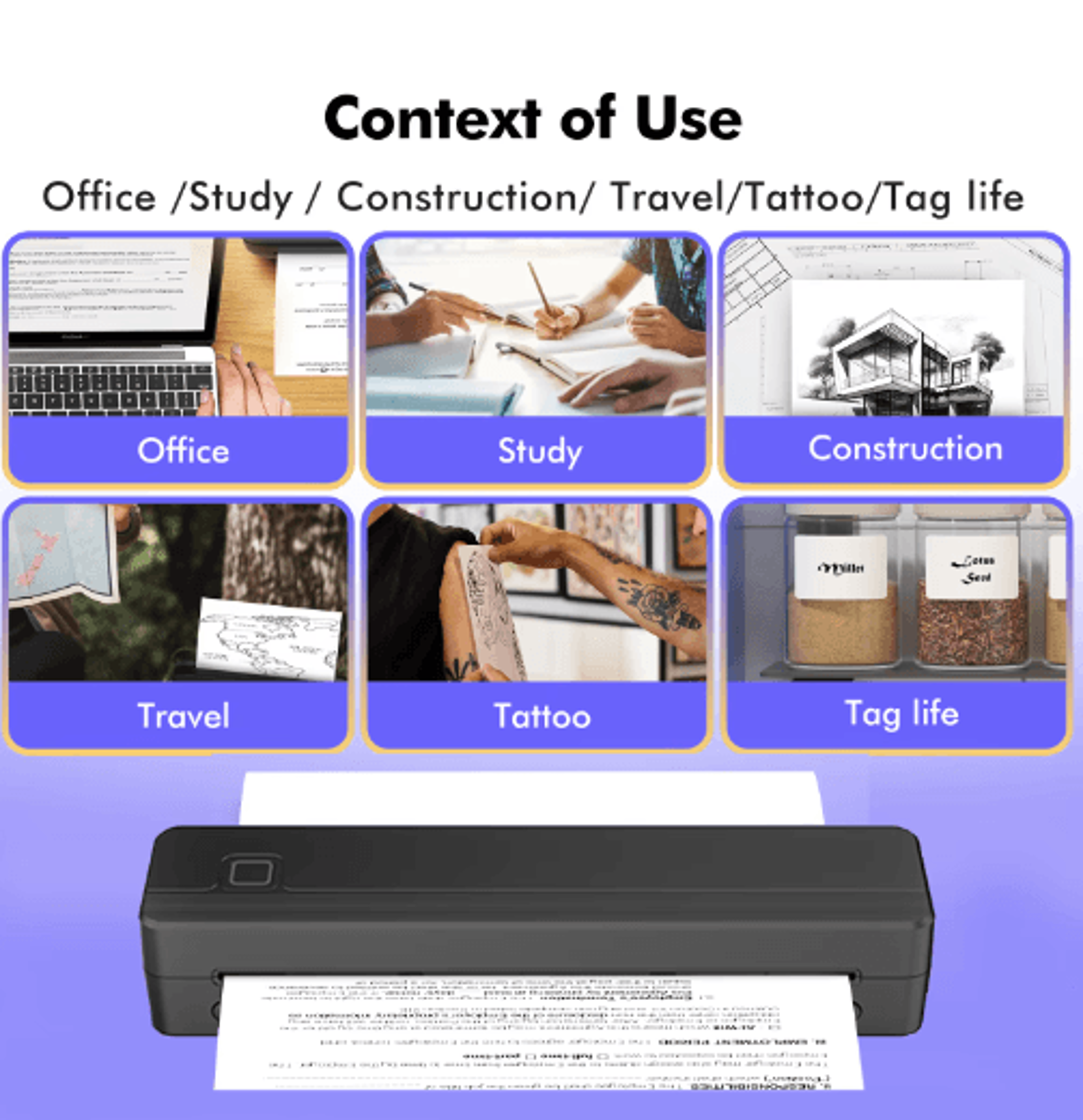 Portable A4 Bluetooth Tattoo Stencil Printer  Wireless Thermal Transfer Printer 5
