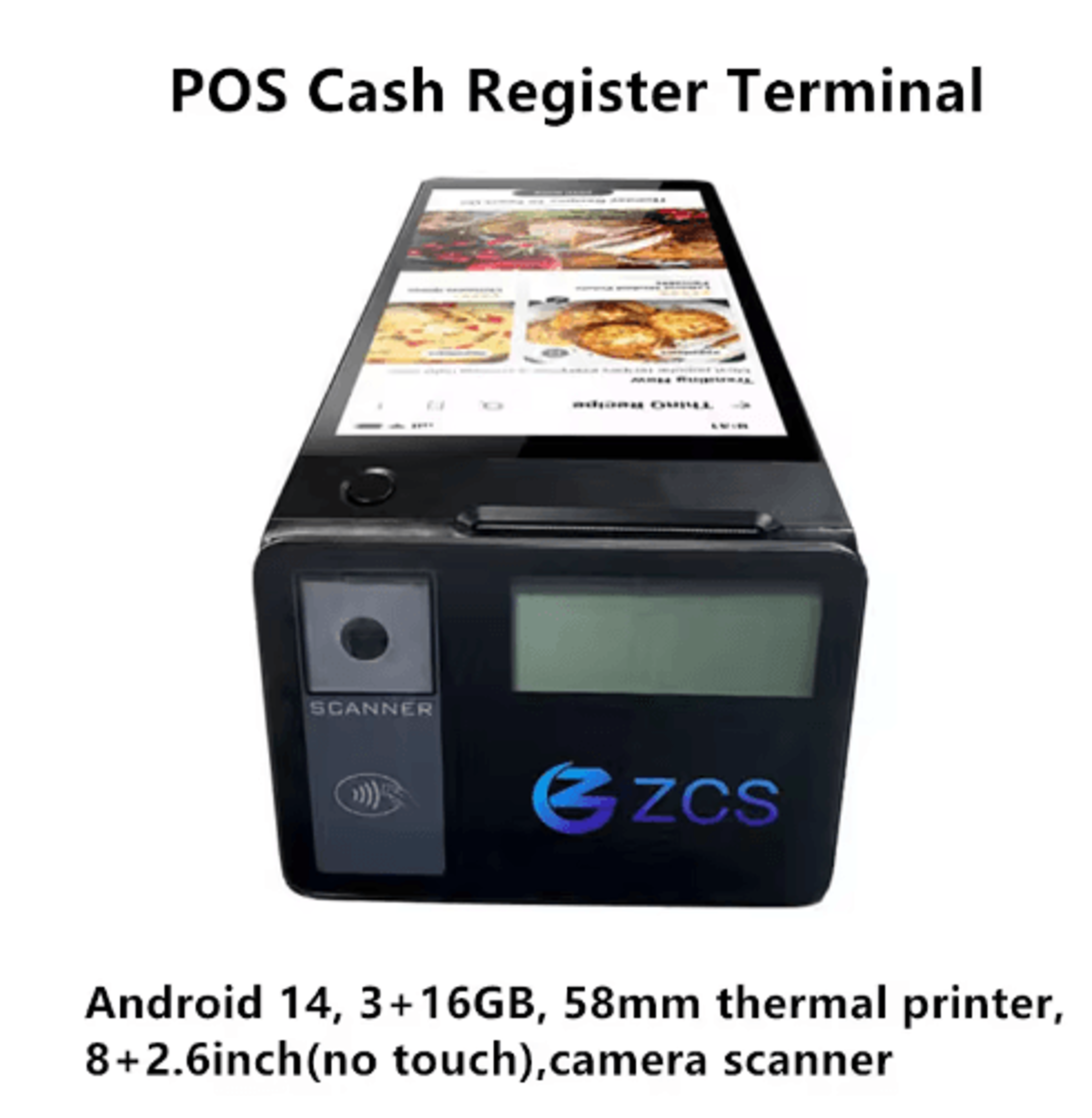 Android 14 DualScreen POS Cash Register  Touchscreen Terminal With NFC  Thermal Printer 5
