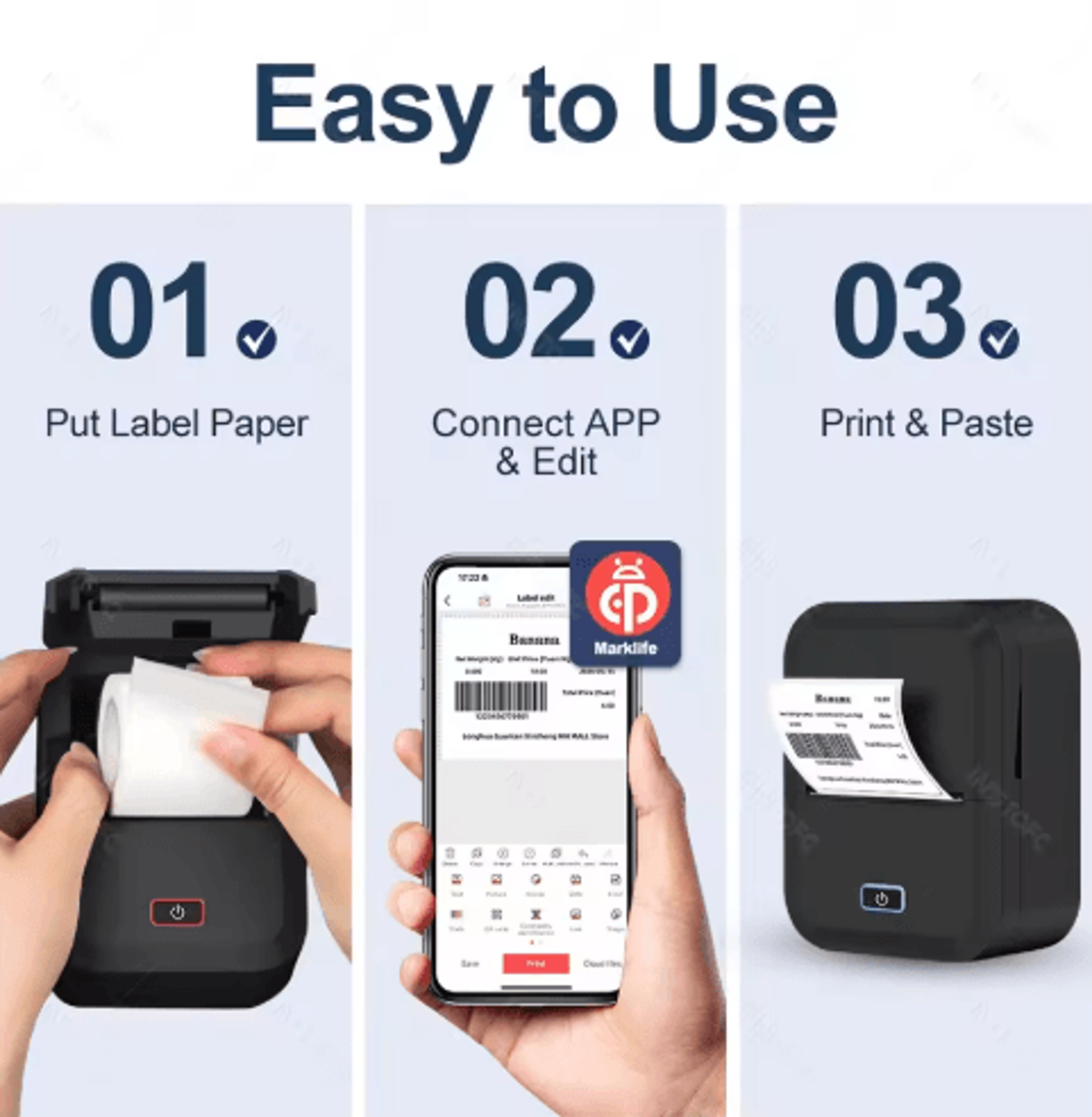Mini Portable Thermal Label Printer  Inkless Pocket Sticker Printing Machine 12