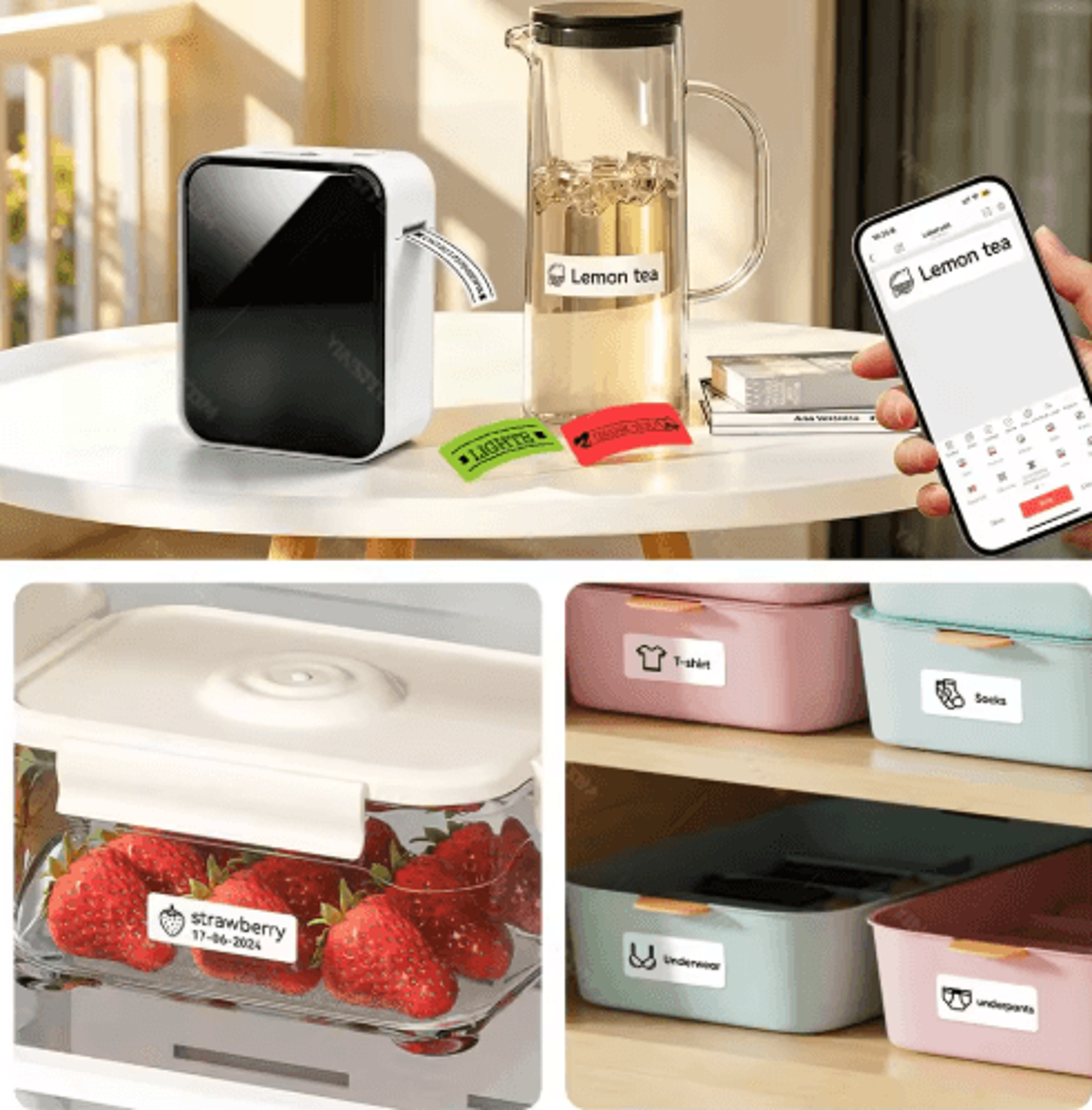 P15 Mini Bluetooth Label Printer  Portable Inkless Name Tag And Price Label Maker 6