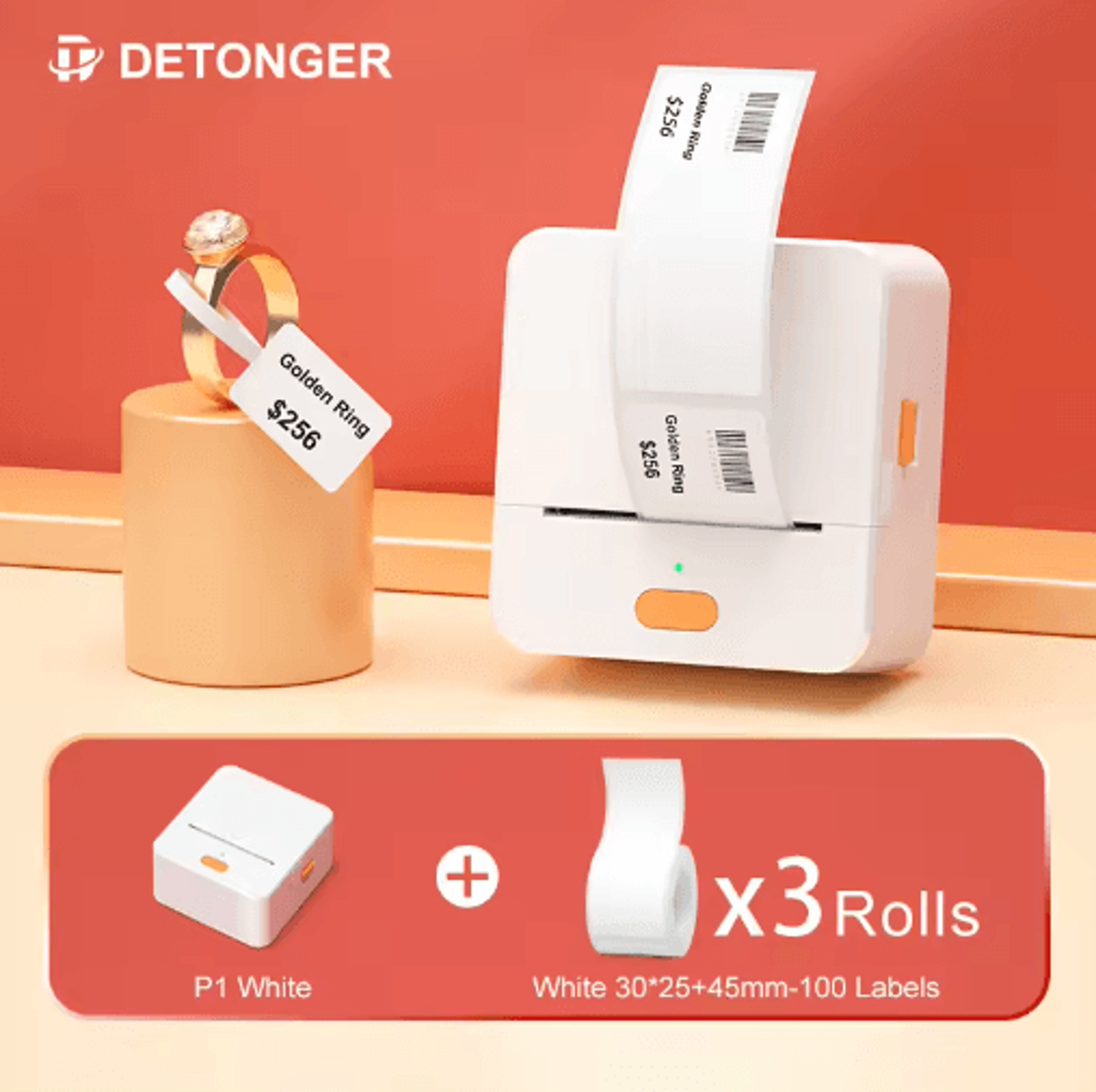 DETONGER P1 SelfAdhesive Jewelry Labels  Mini Thermal Printer Stickers 5