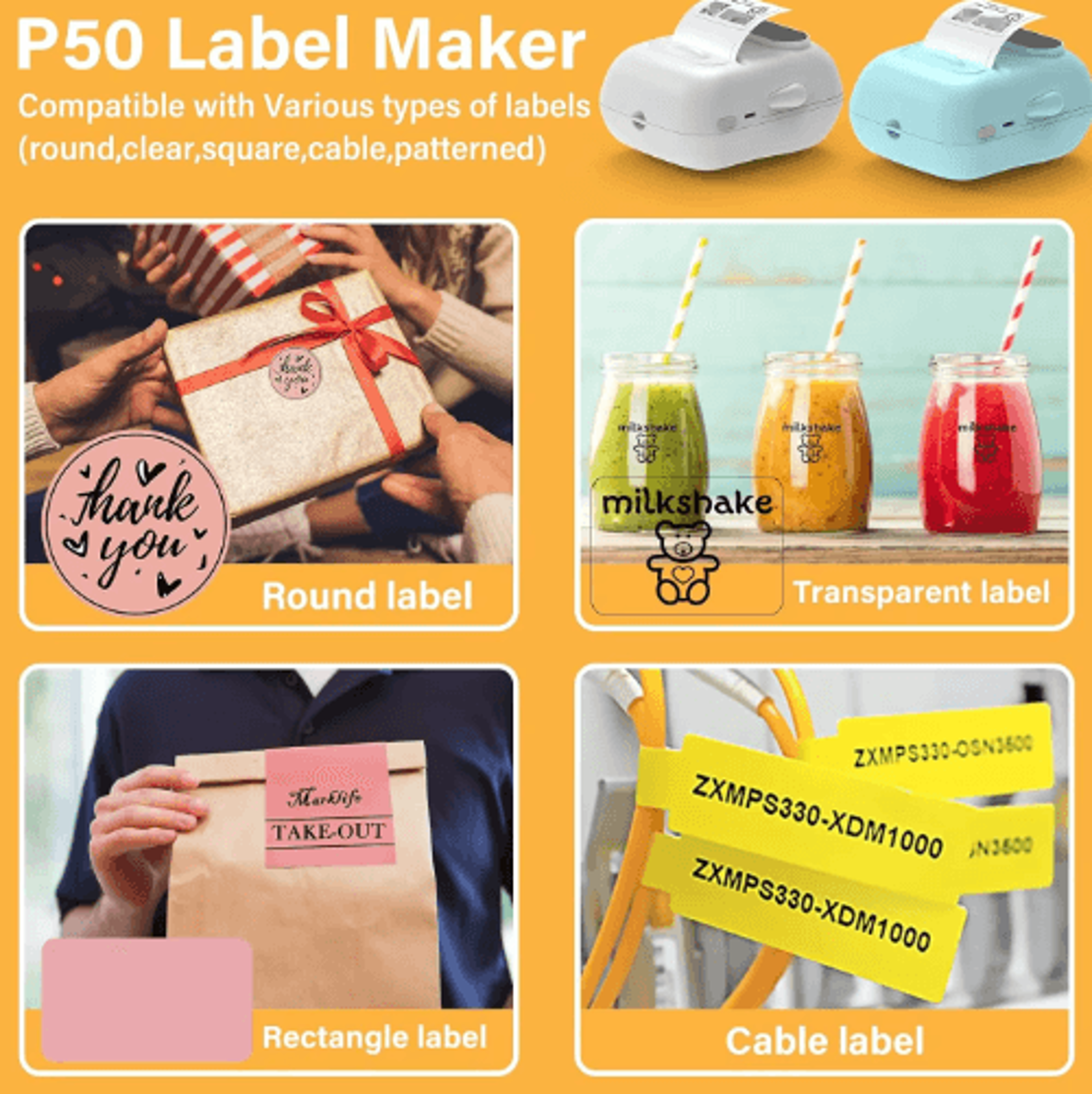P50 Bluetooth Thermal Label Printer  Wireless Inkless Sticker Maker 11