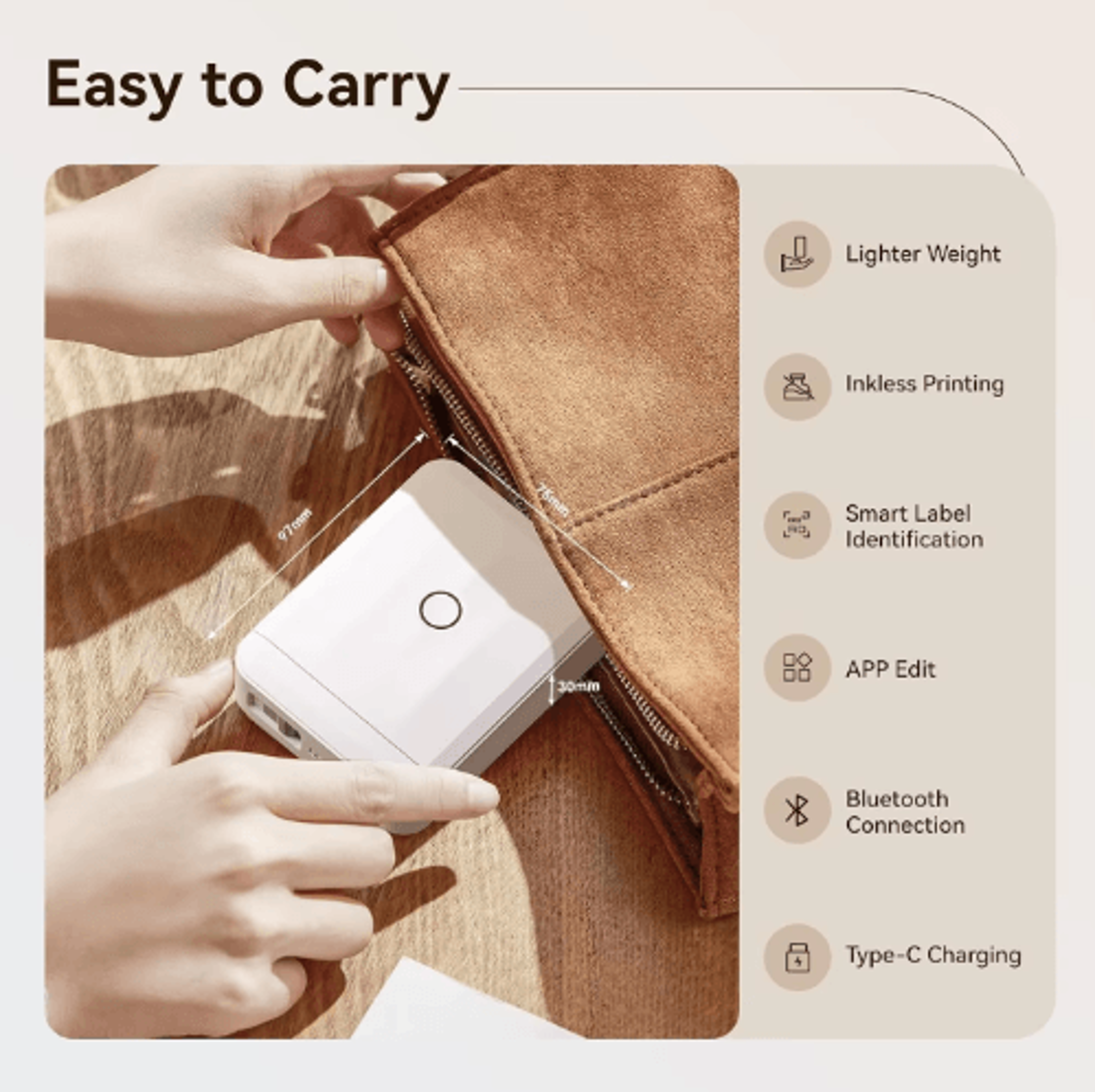 Mini Bluetooth Label Printer  Portable Inkless Smart Sticker Maker 23