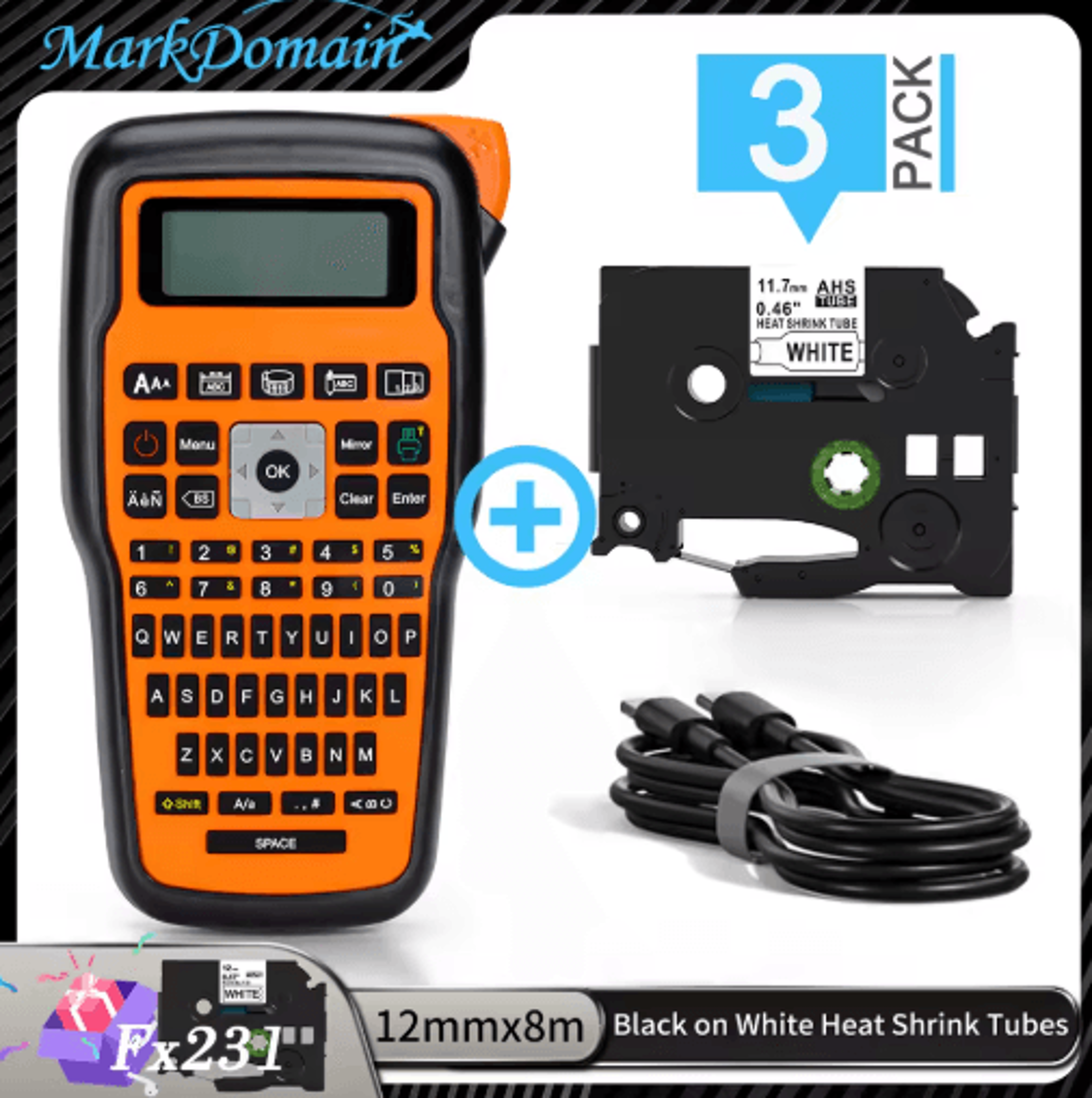 E1000 PRO Industrial Label Maker  Keyboard Label Printer For Tape  Heat Shrink Tubes 3