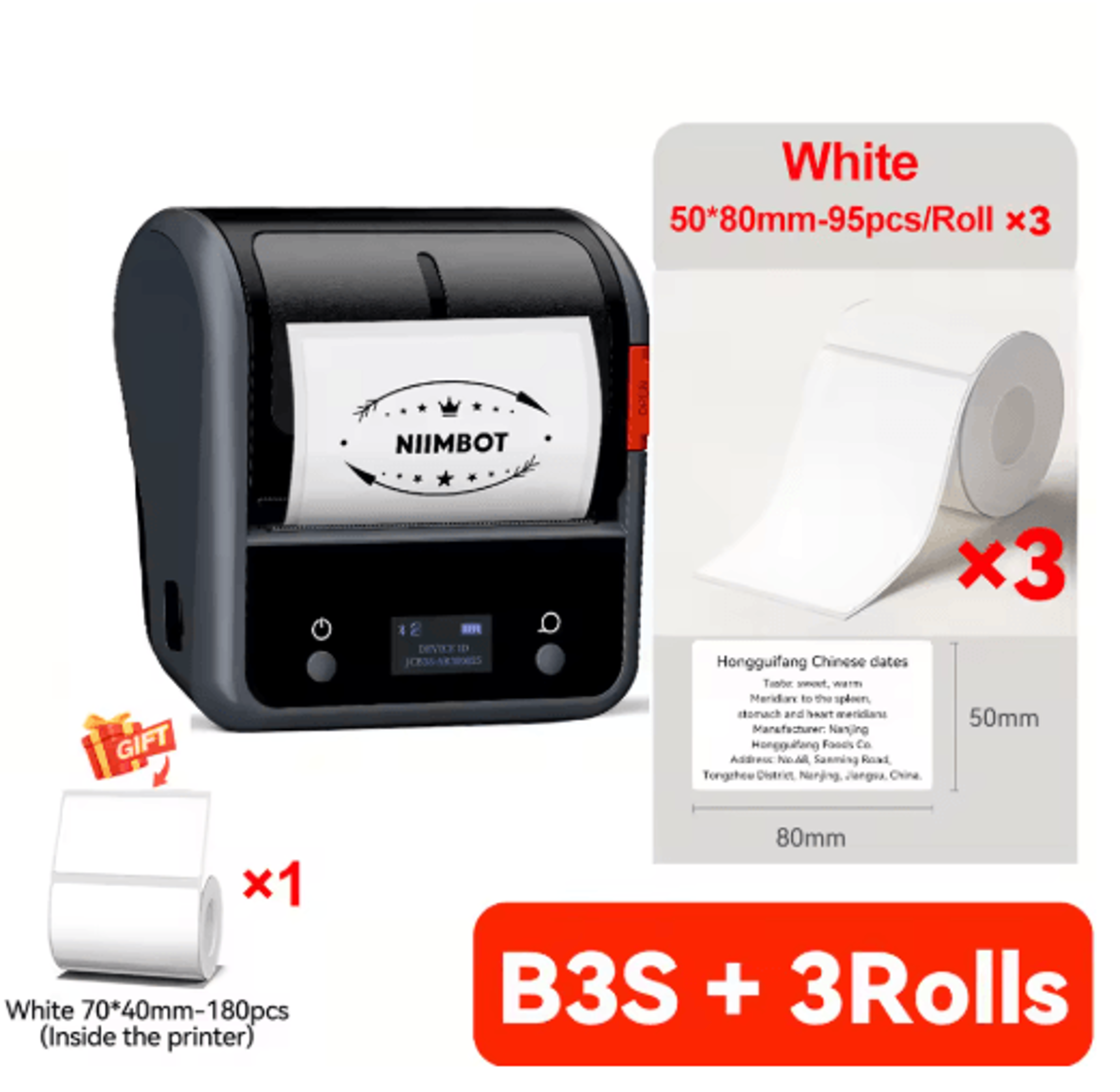 B3S Wireless Thermal Label Printer  3Inch Barcode Sticker Maker 4