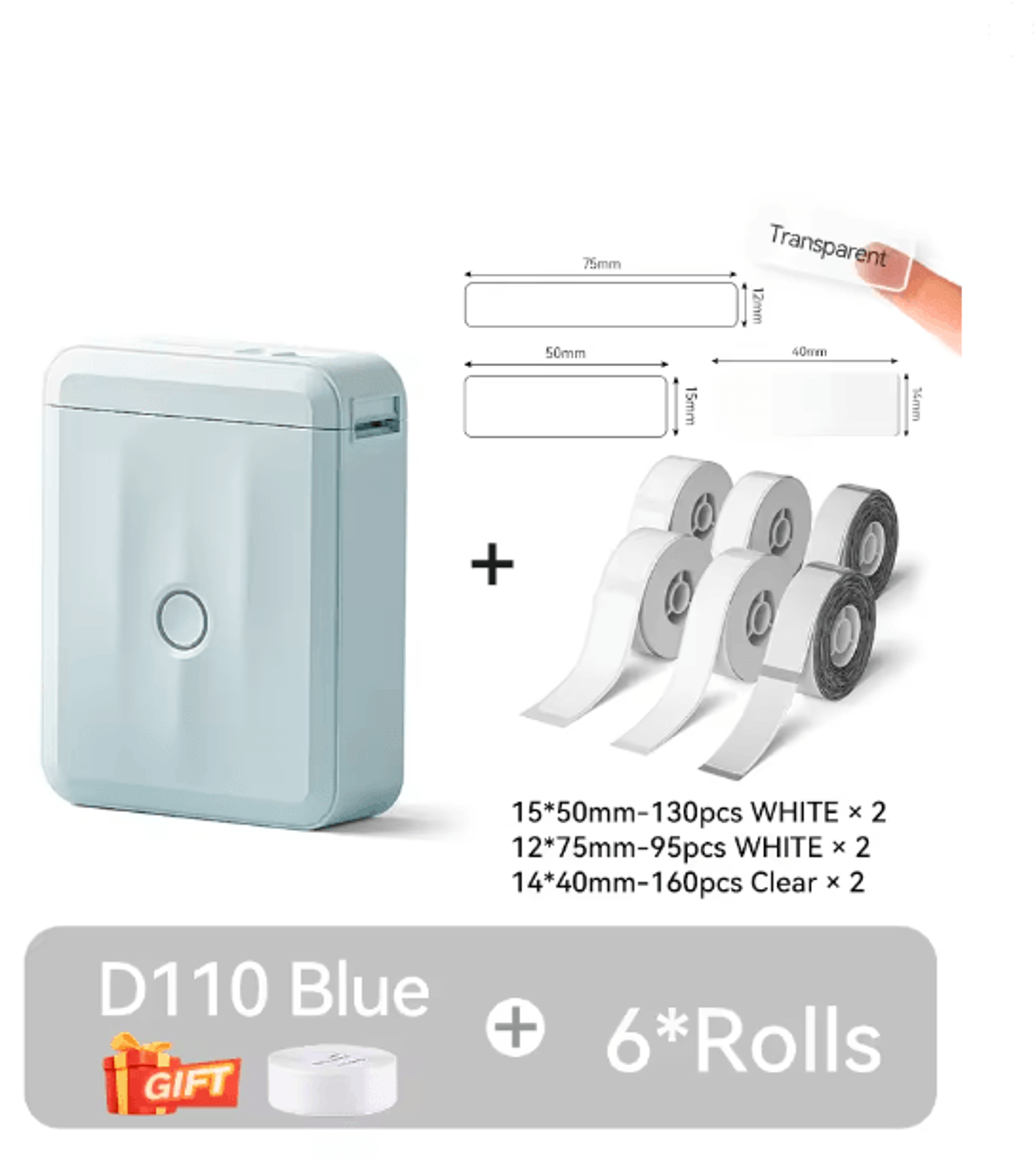 D110 Mini Bluetooth Label Printer  Portable Inkless Sticker Maker 1
