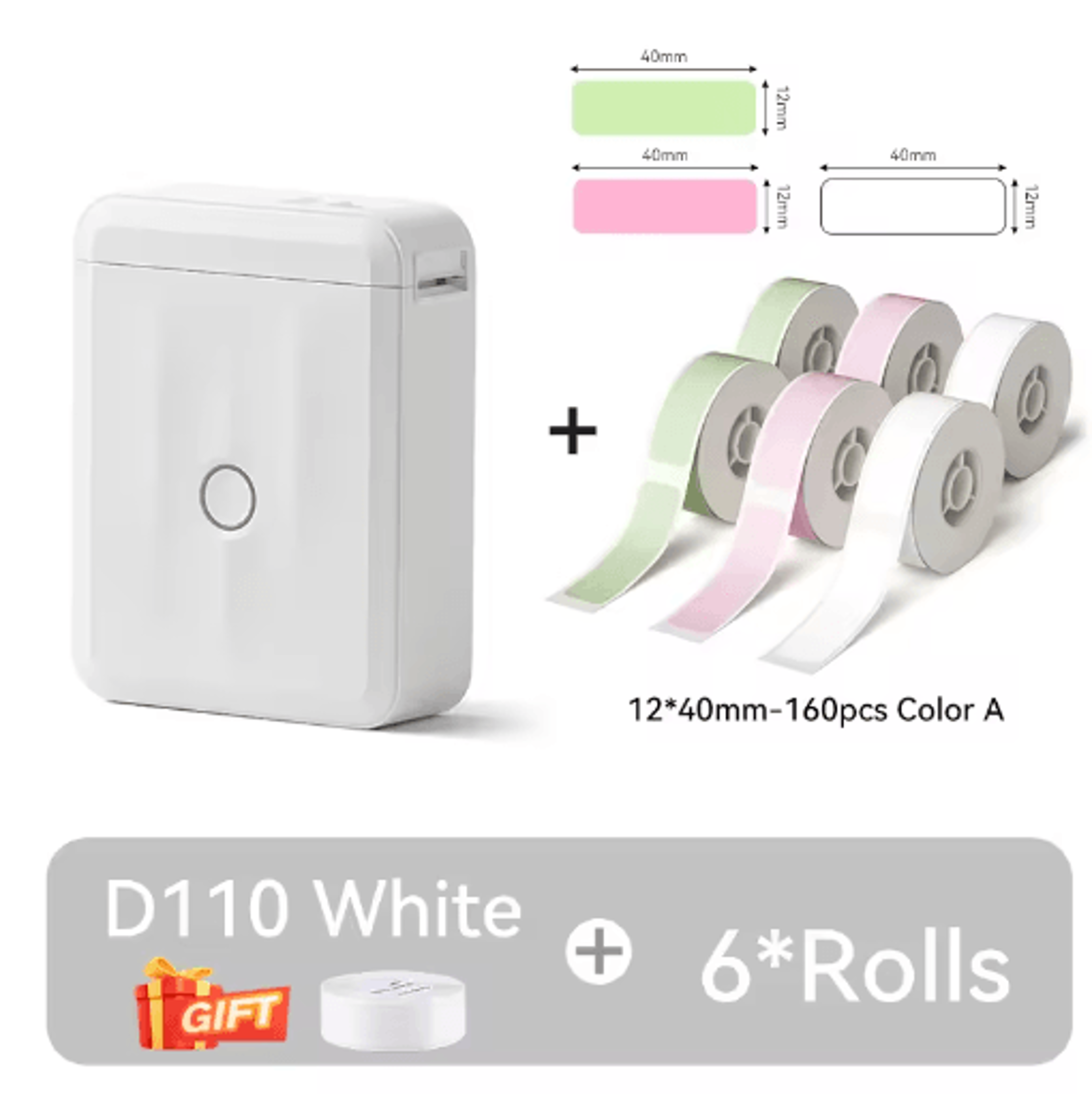 D110 Mini Bluetooth Label Printer  Portable Inkless Sticker Maker 12