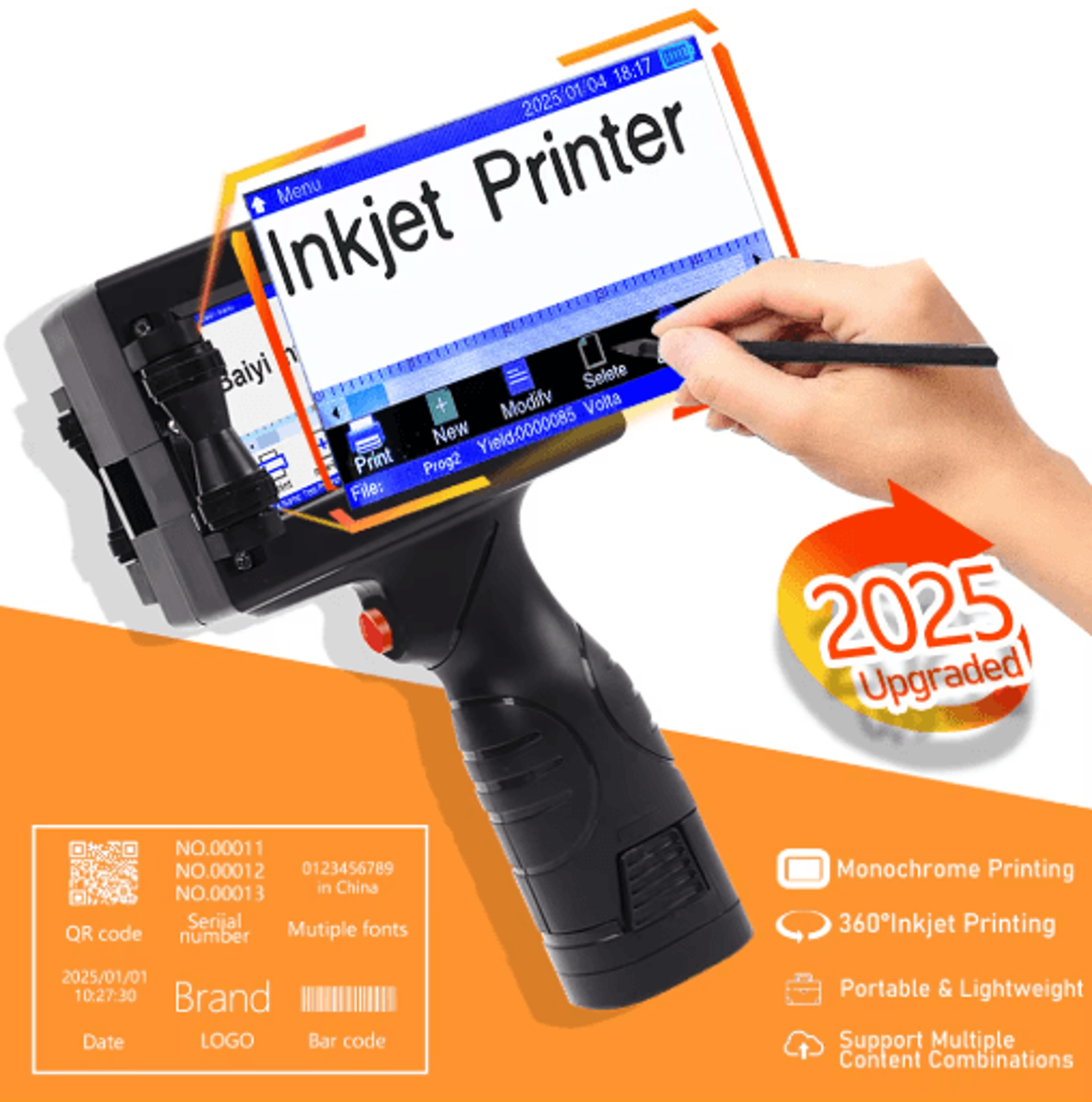 Portable Inkjet Coding Printer  Date Batch Number  QR Code Marker 0
