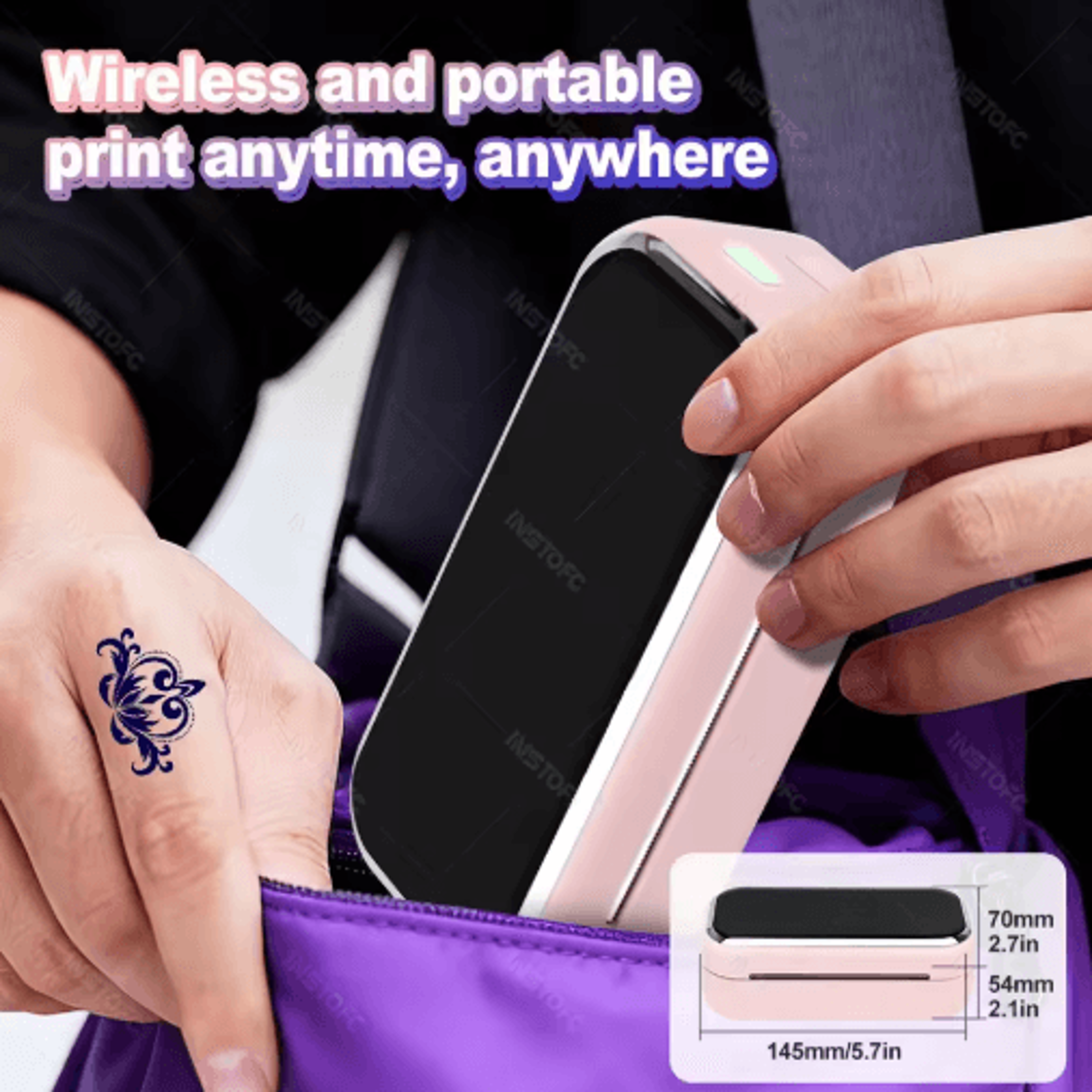 Mini Tattoo Stencil Printer  Wireless 80mm Thermal Transfer Printer 6