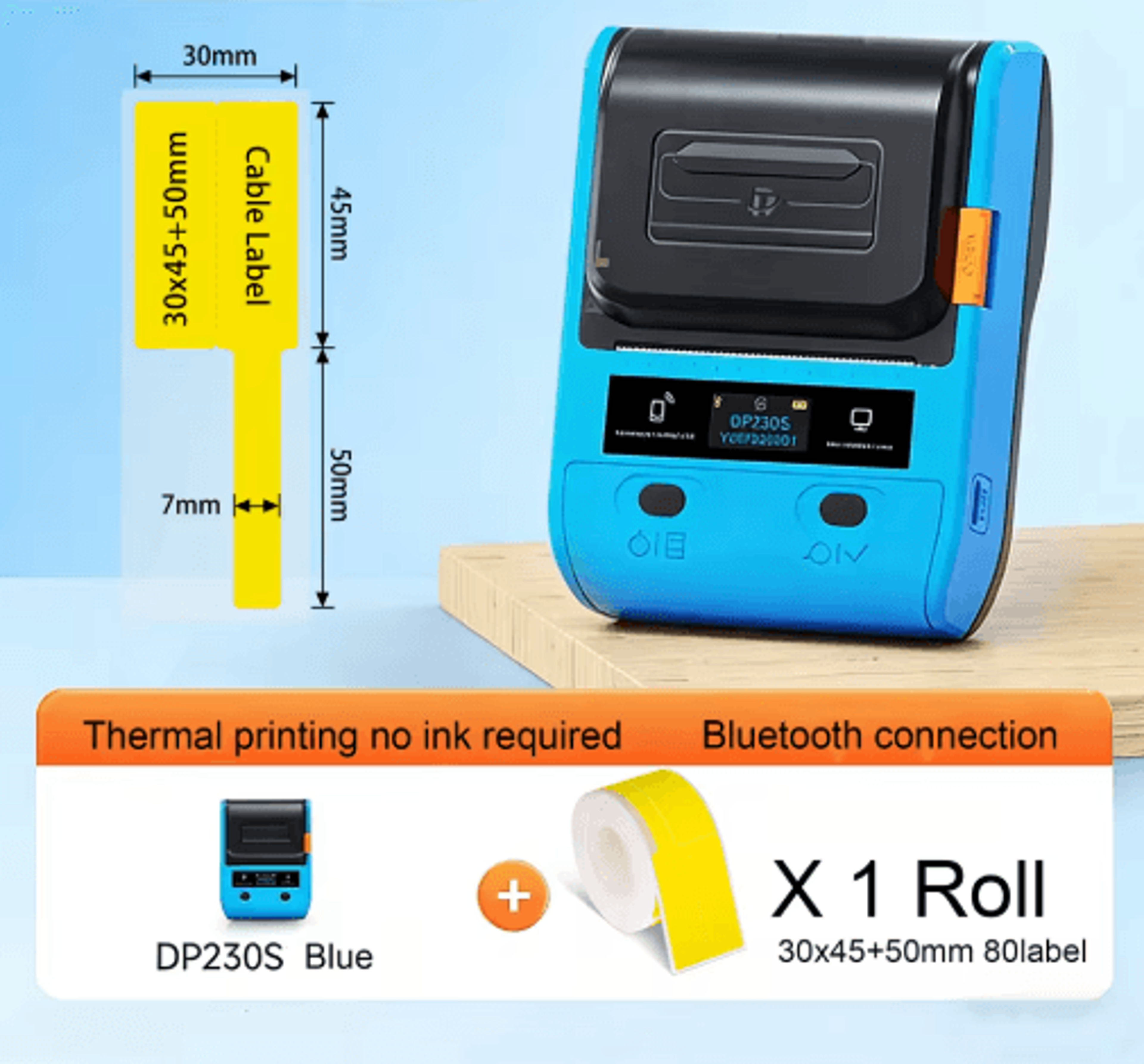 Portable Bluetooth Thermal Label Printer  Cable Tag  Barcode Maker 16