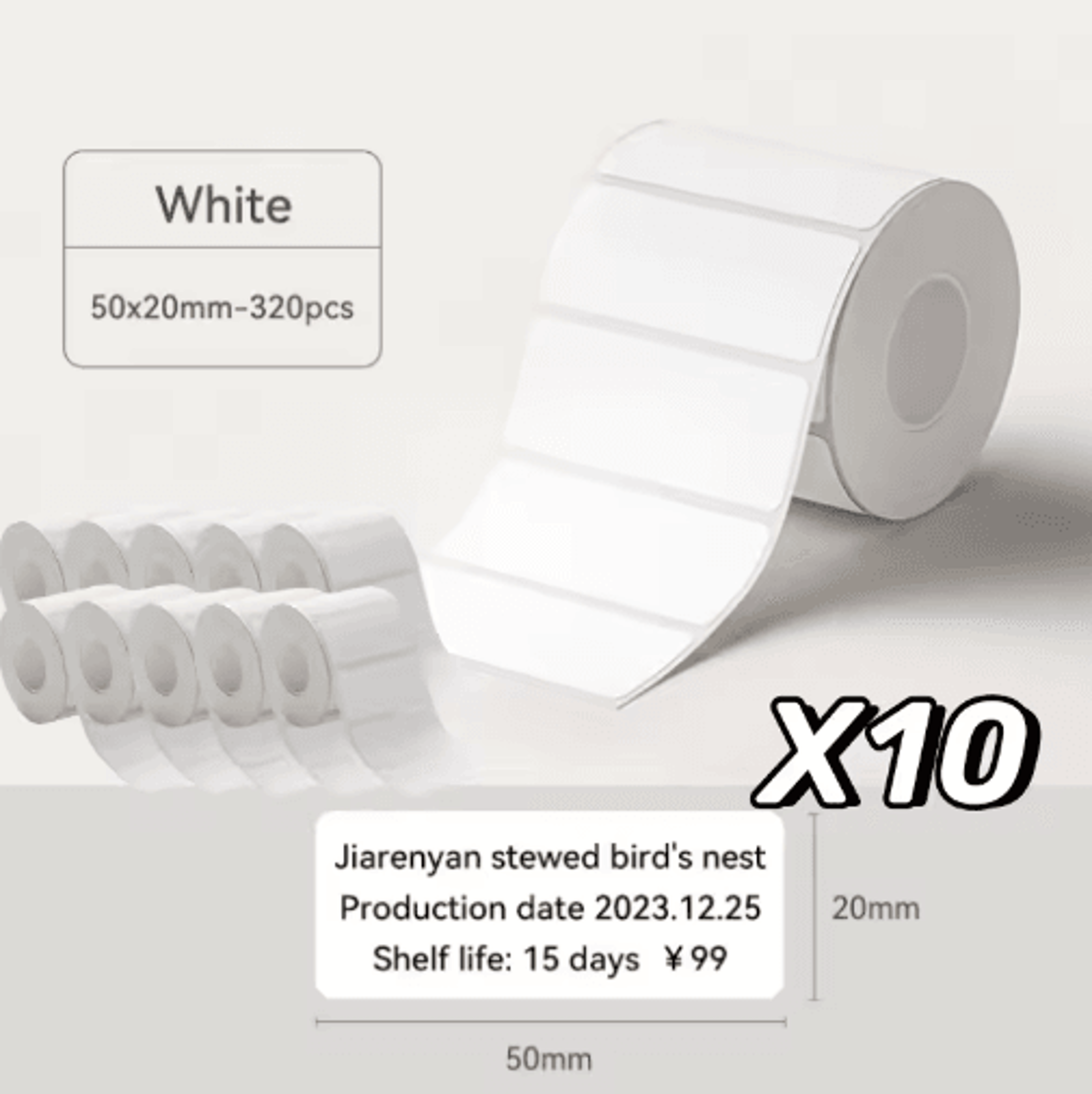 White Thermal Label Stickers  2050mm Paper For B21 B1  B3S 13