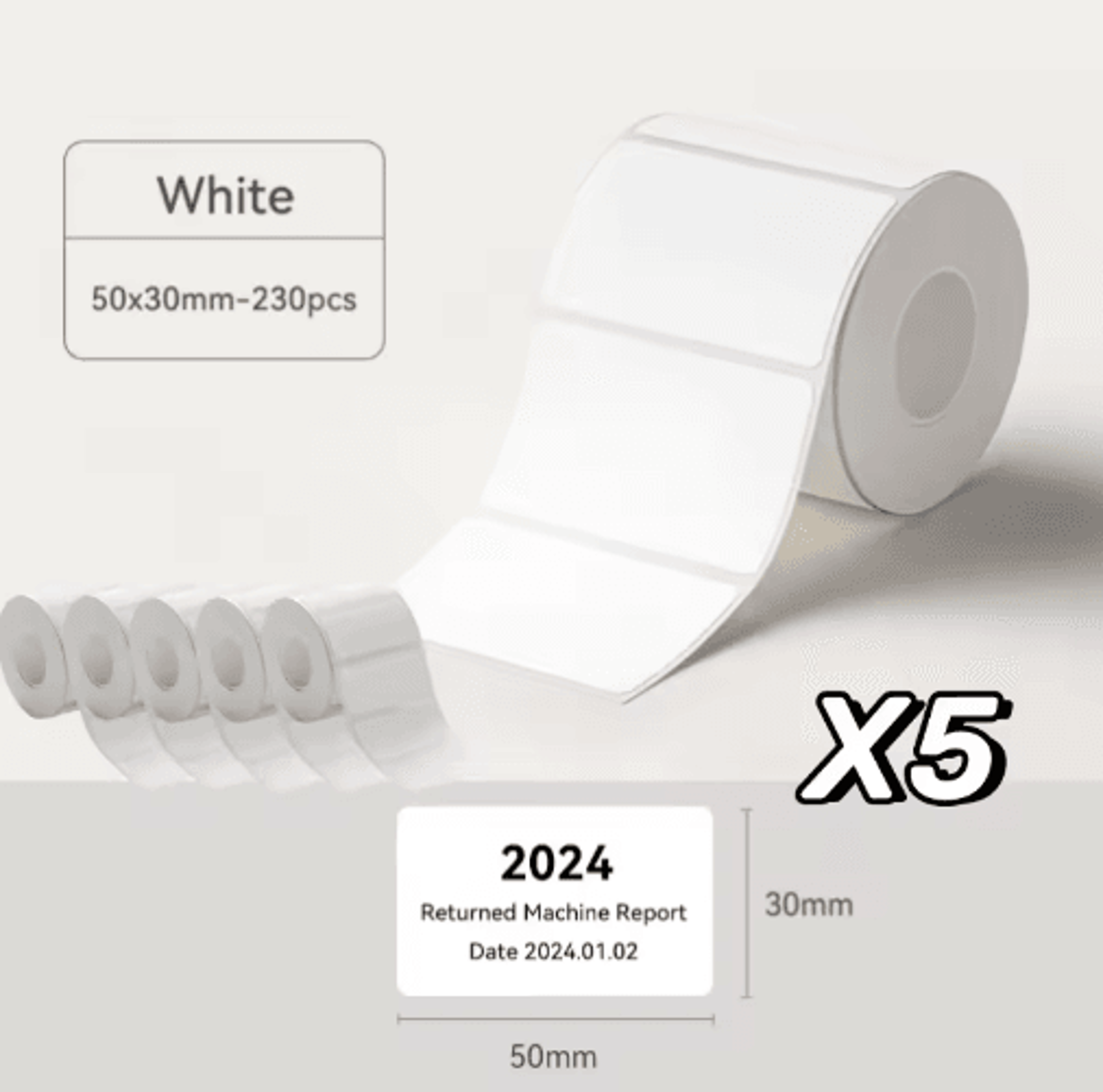 White Thermal Label Stickers  2050mm Paper For B21 B1  B3S 9