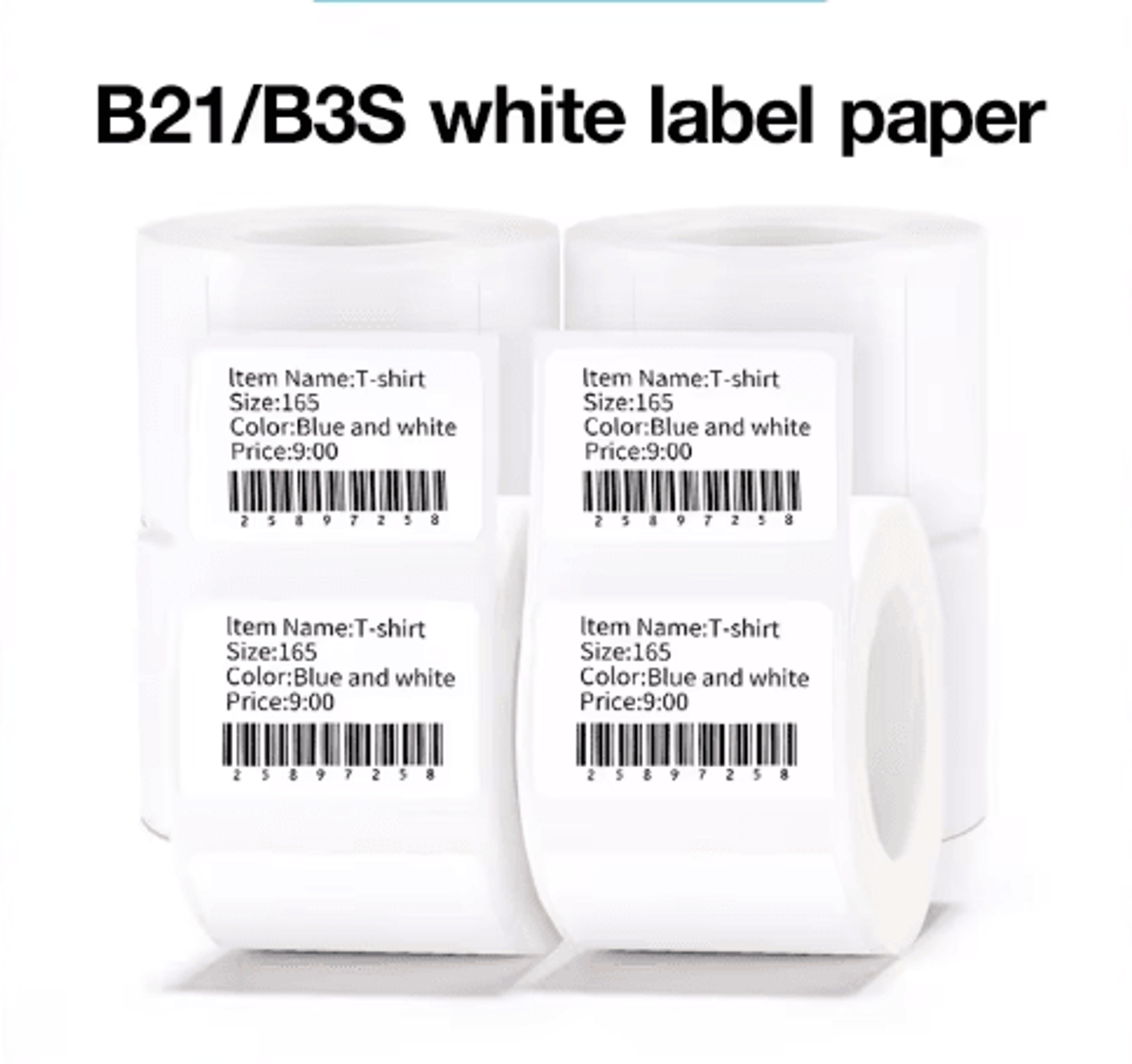 White Thermal Label Stickers  2050mm Paper For B21 B1  B3S 26