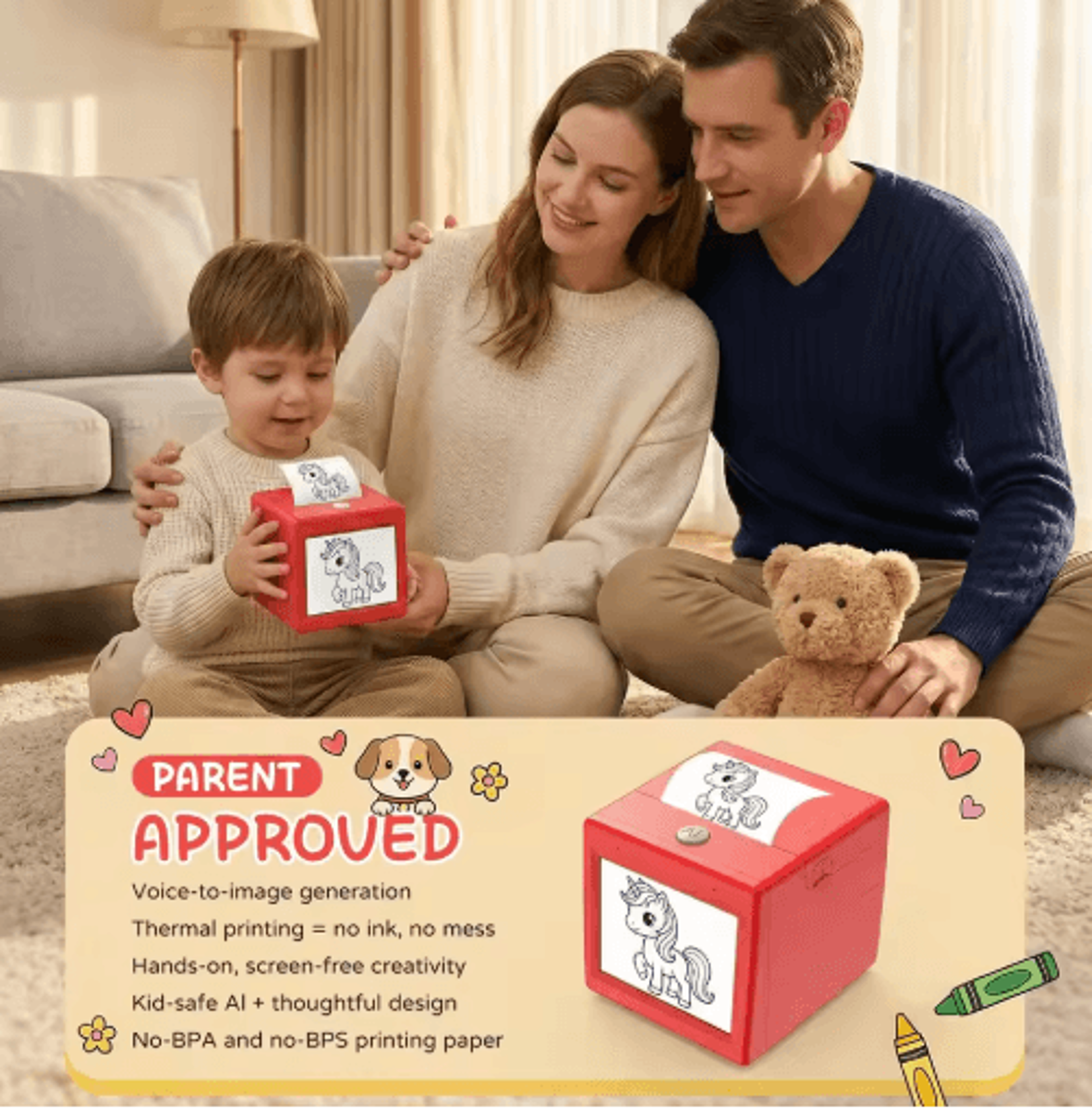 AI VoiceControlled Sticker Maker  Portable WiFi Thermal Printer For Kids 6