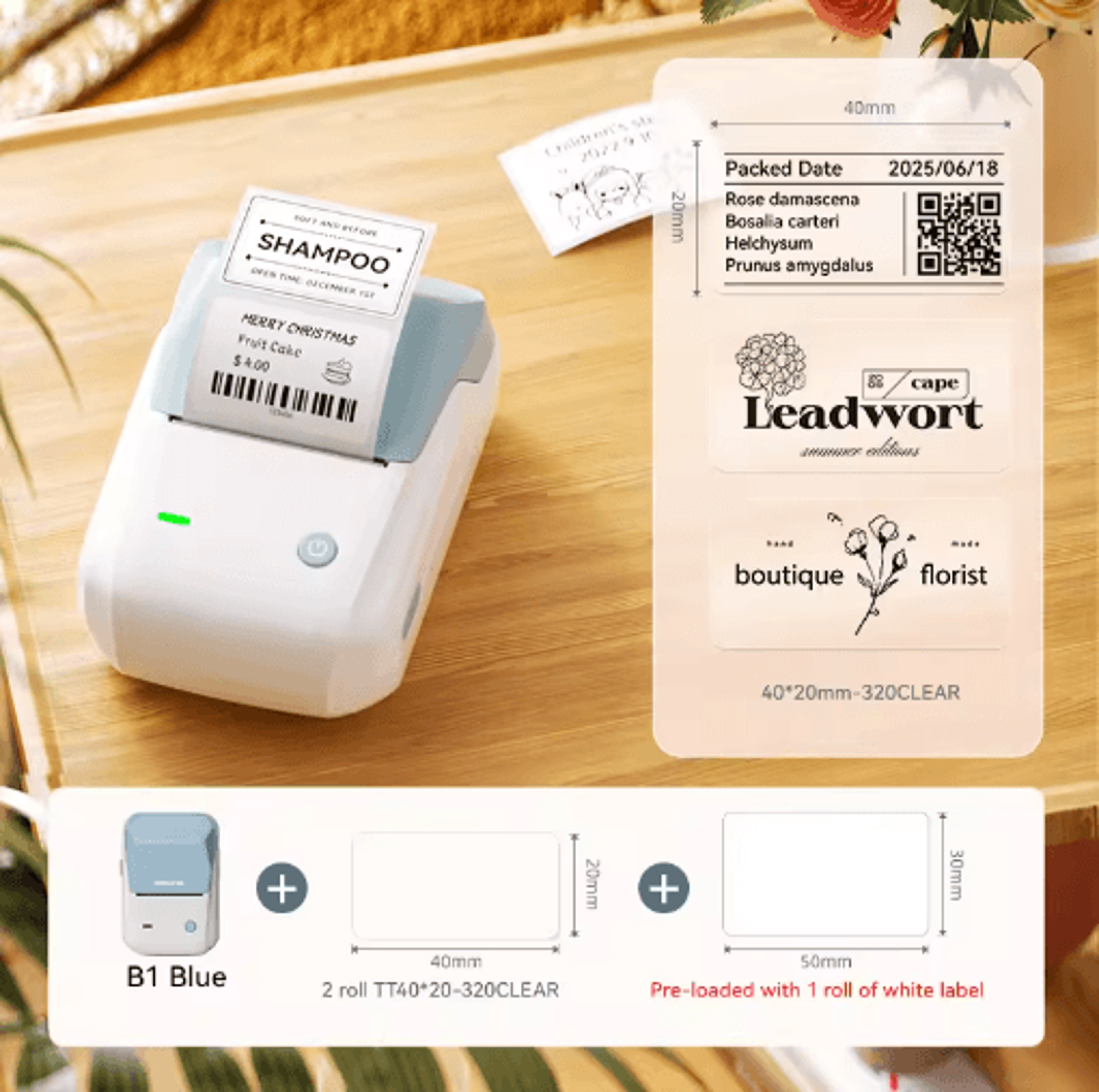 Portable Wireless Cosmetic Label Printer  Pocket Sticker Maker 1