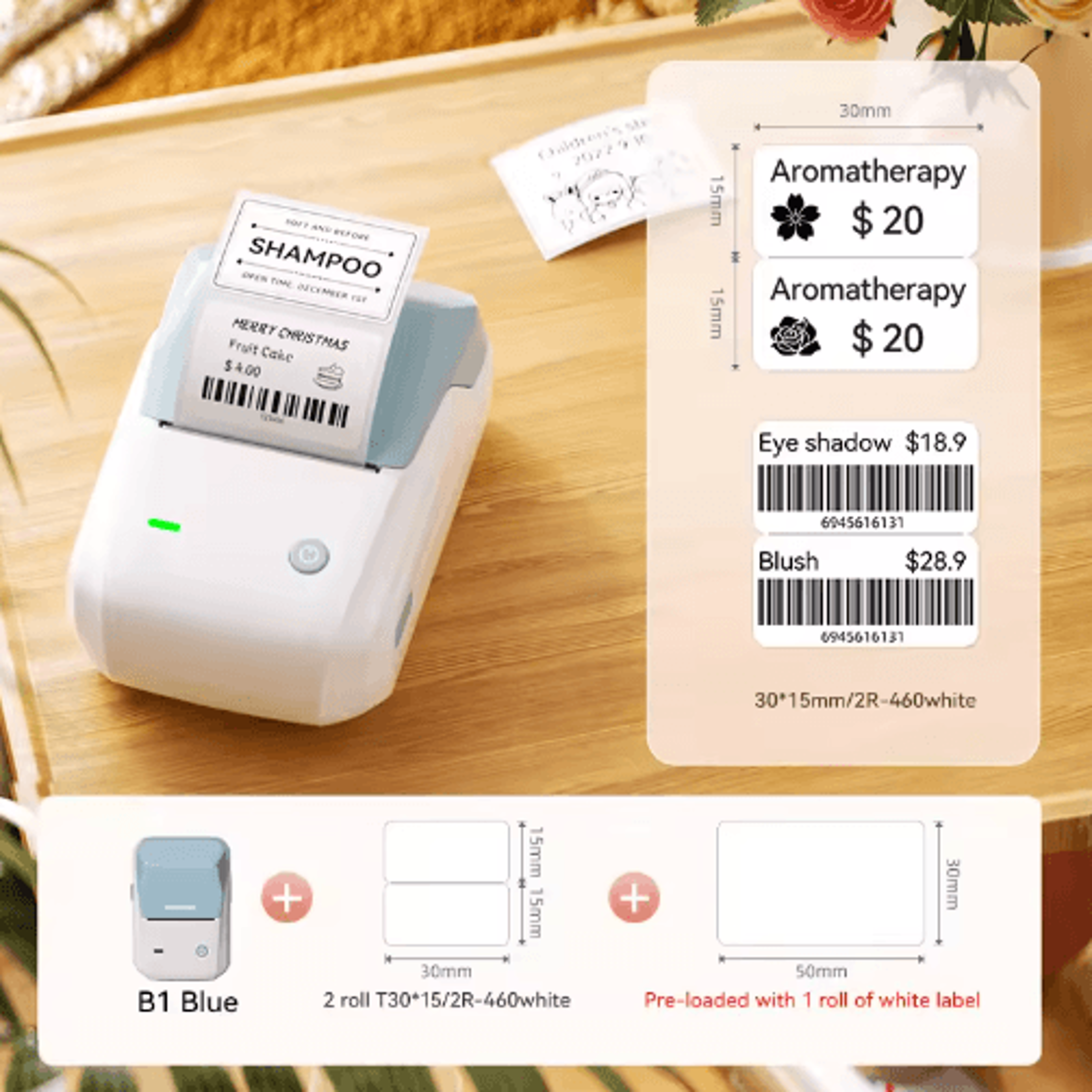 Portable Wireless Cosmetic Label Printer  Pocket Sticker Maker 8