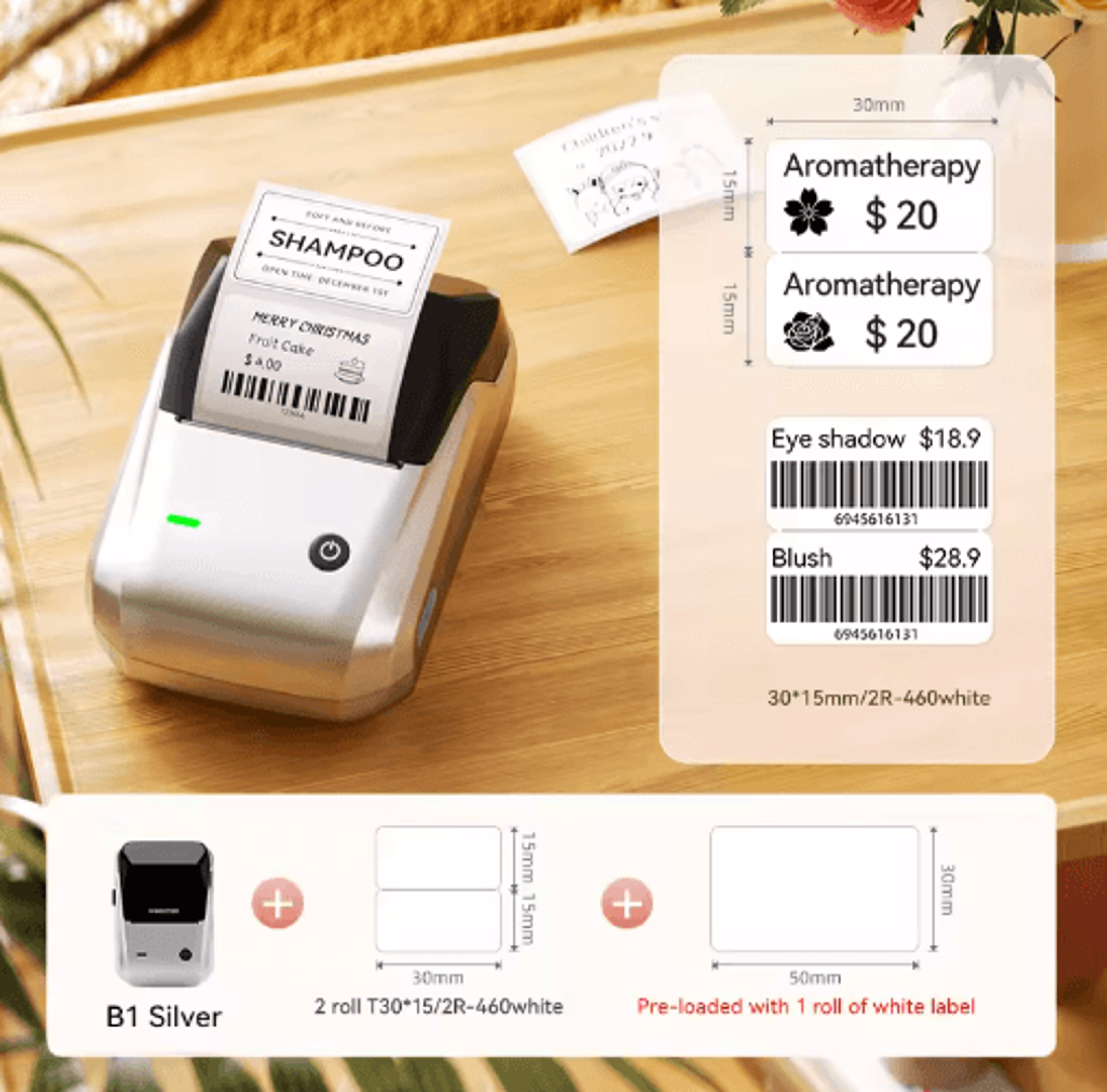 Portable Wireless Cosmetic Label Printer  Pocket Sticker Maker 5