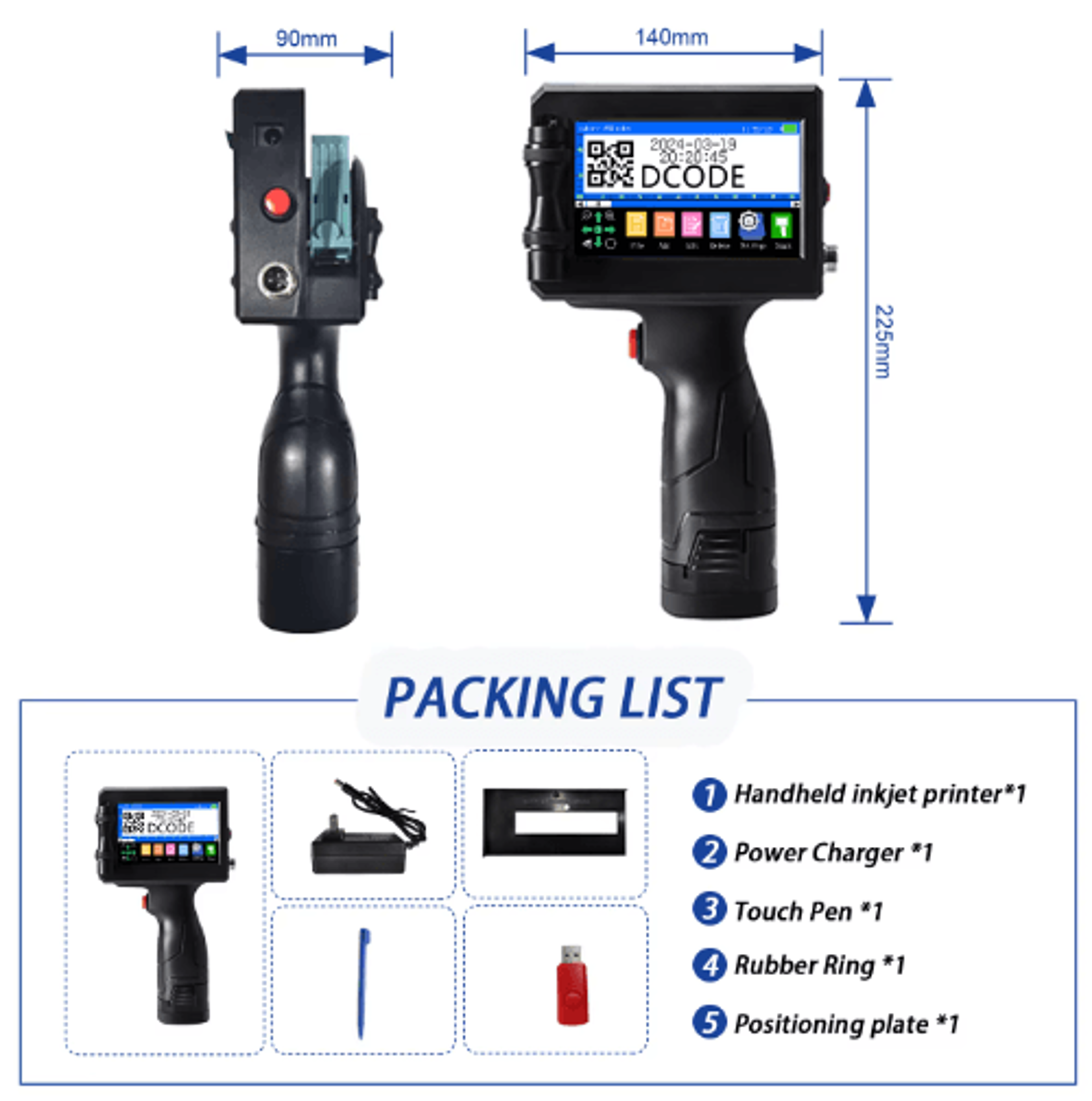 Portable Handheld TIJ Inkjet Printer  QR Code Barcode  Batch Coding Machine 4