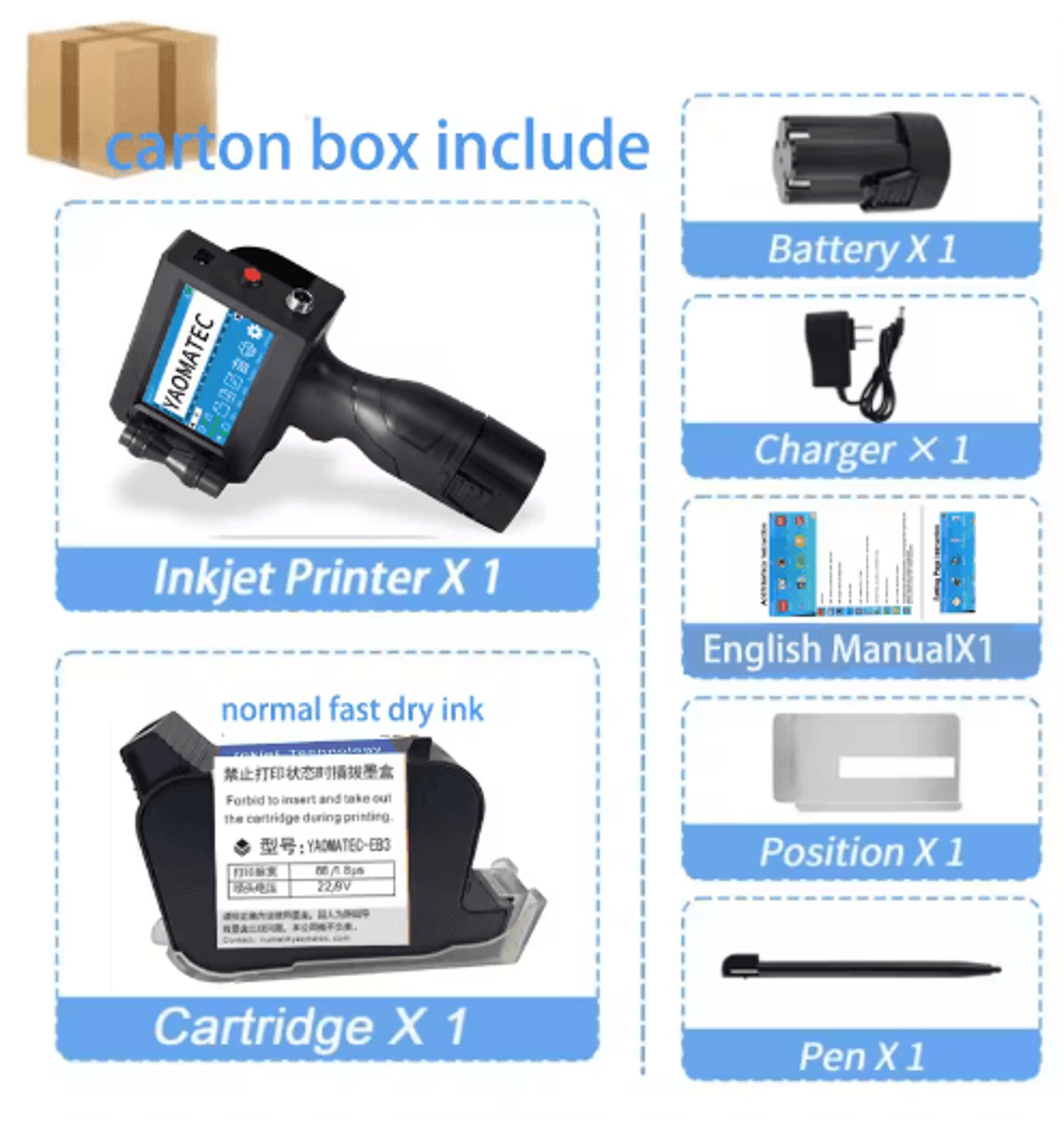 S17301750 Handheld Thermal Inkjet Printer  28Language Date  Batch Coding Machine 1