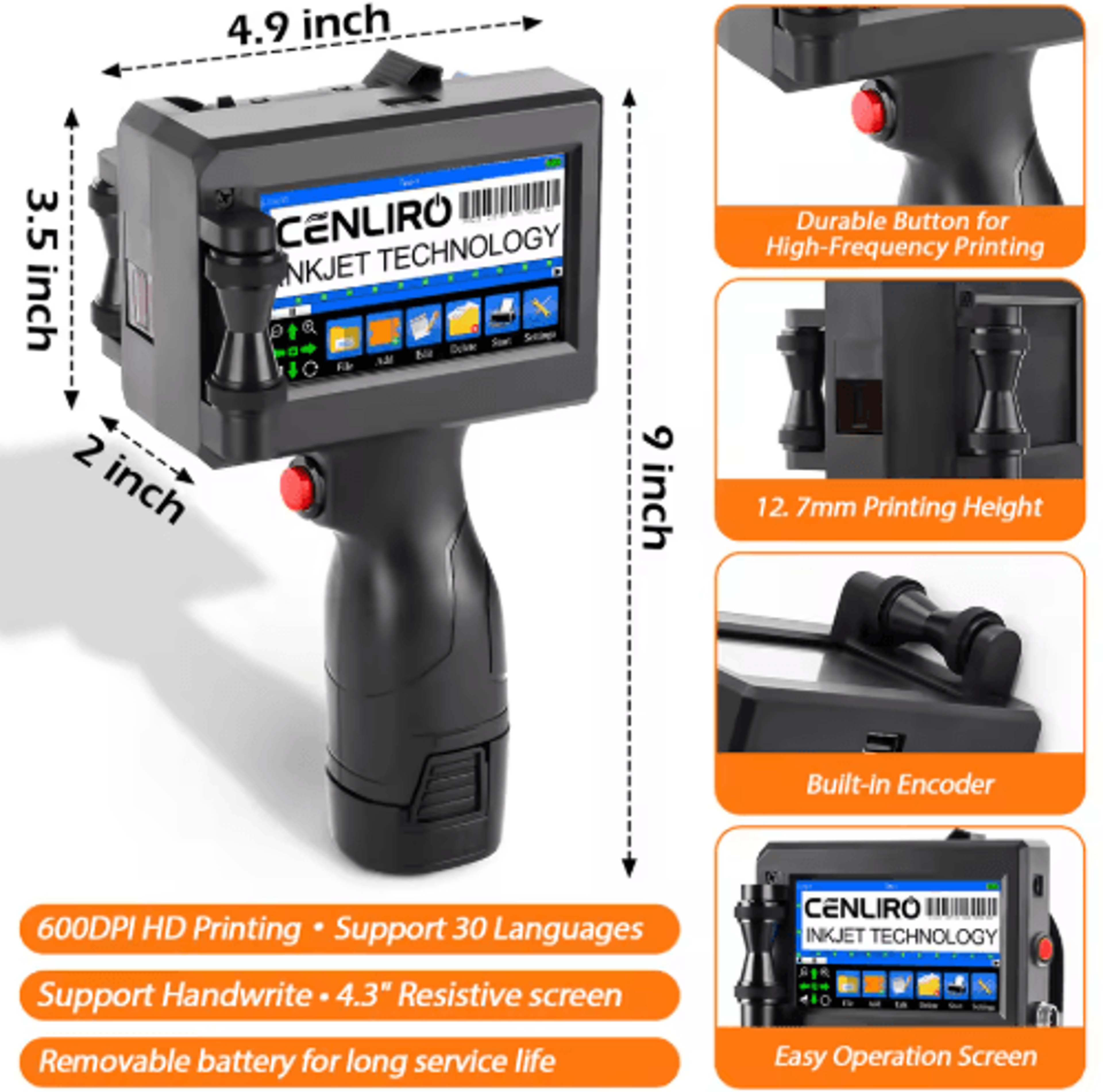Portable Handheld Inkjet Printer  Date Batch Number  QR Code Coding Machine 9