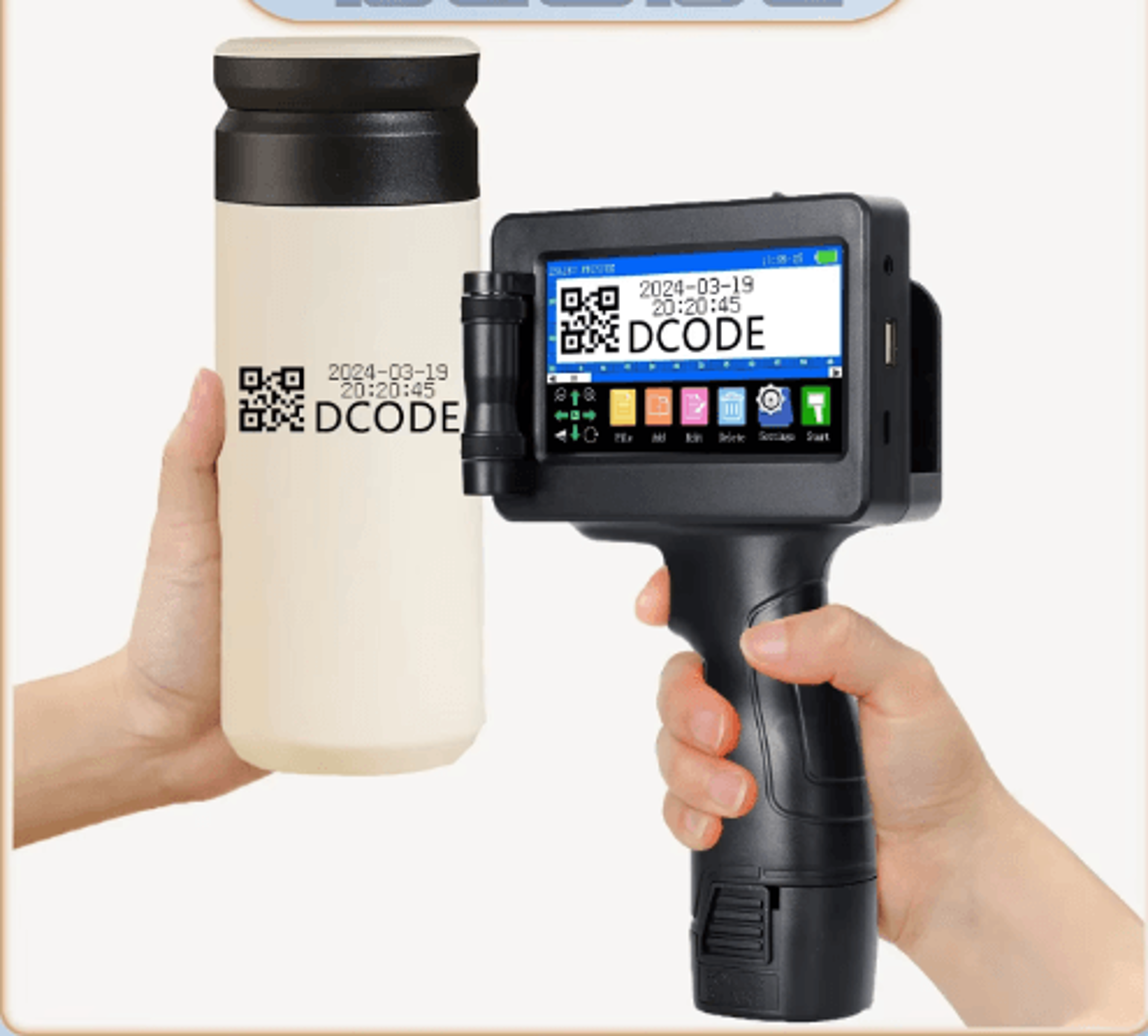 Portable Handheld Inkjet Printer  QR Code Barcode  Batch Number Coding Machine 0
