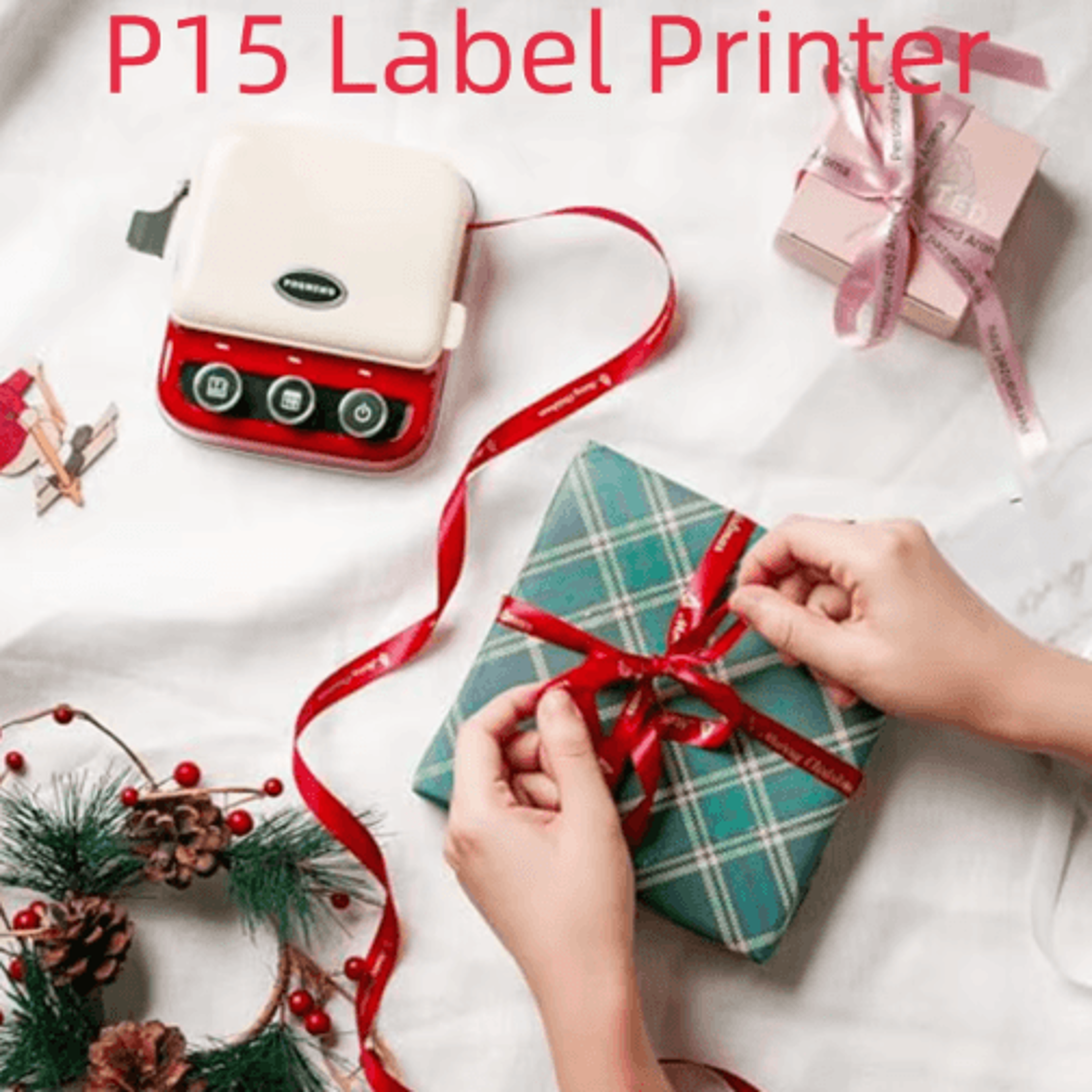 Rechargeable Bluetooth Ribbon Label Printer  Portable Name Tag  Gift Label Maker 0