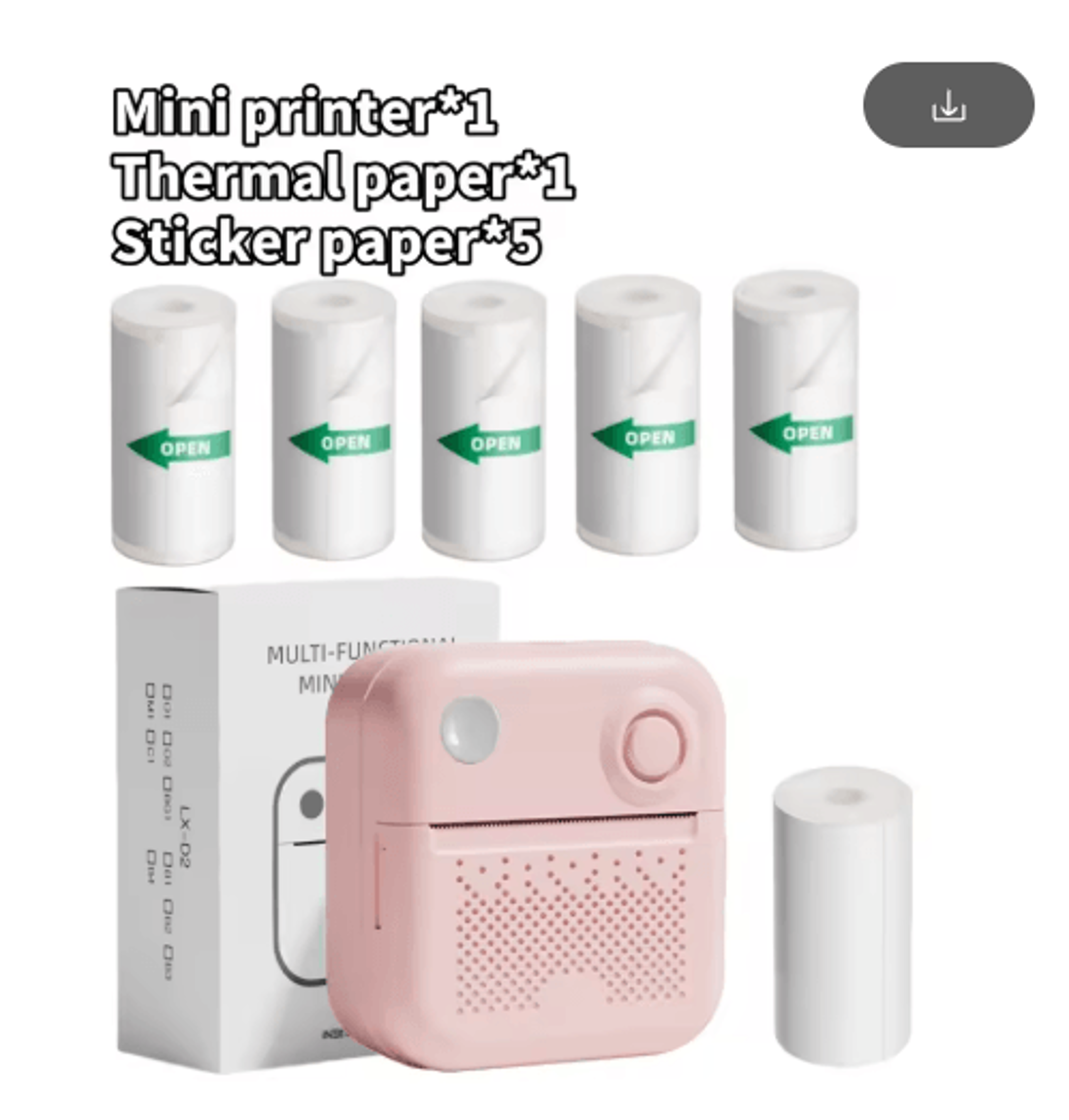 Mini Thermal Printer Paper  SelfAdhesive Sticker Rolls For Photo  Label Printing 8