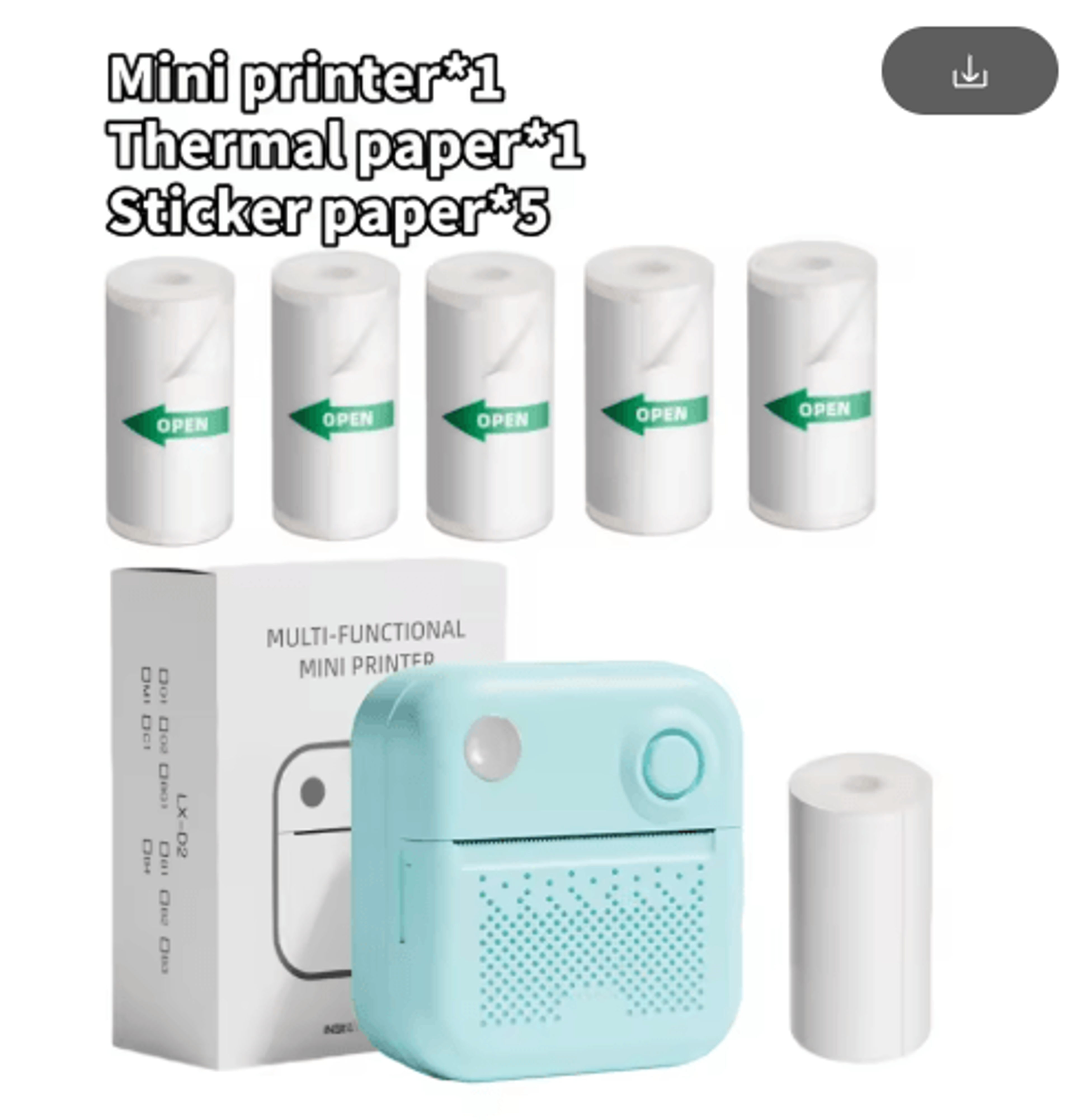 Mini Thermal Printer Paper  SelfAdhesive Sticker Rolls For Photo  Label Printing 10