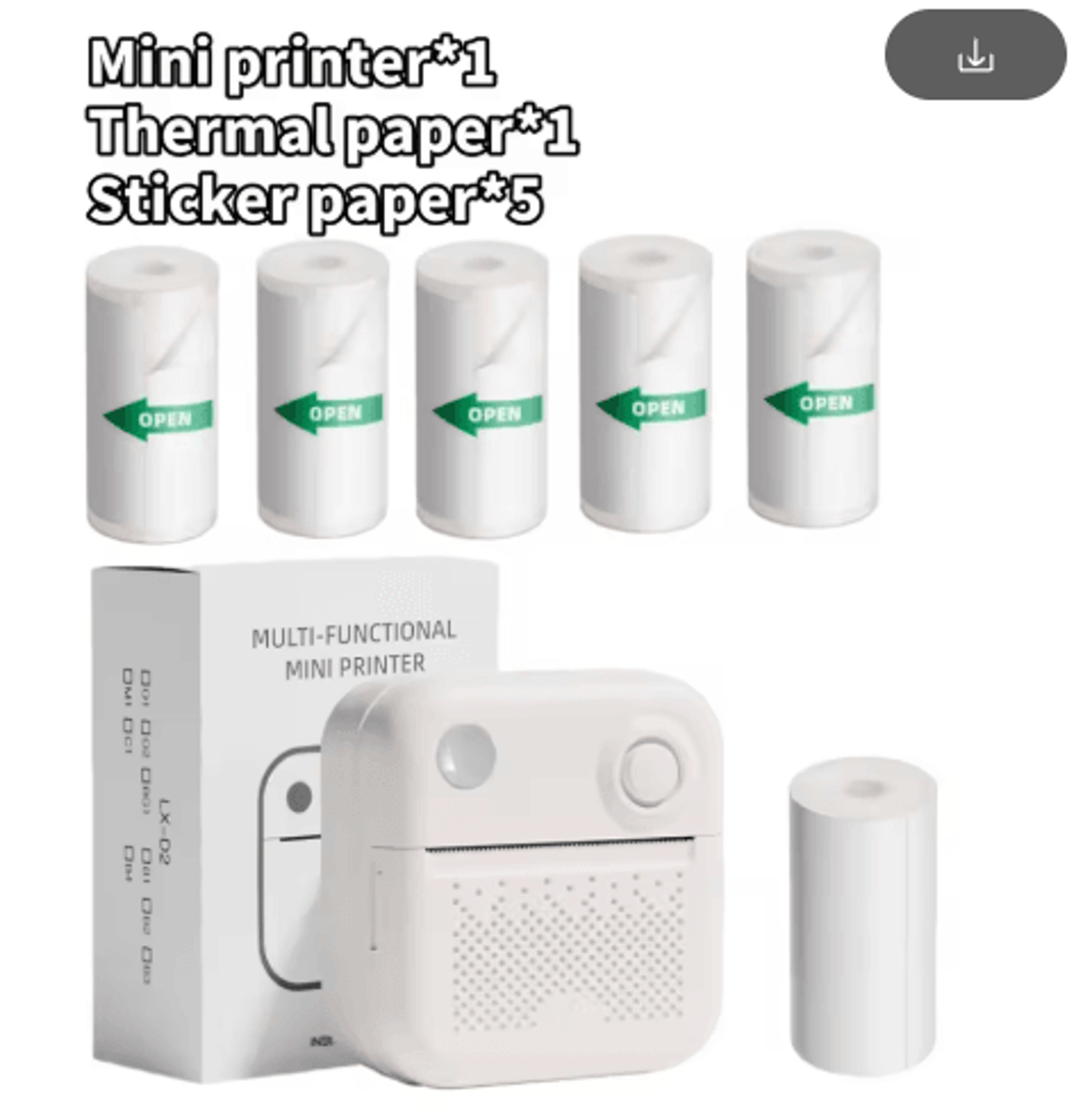 Mini Thermal Printer Paper  SelfAdhesive Sticker Rolls For Photo  Label Printing 15