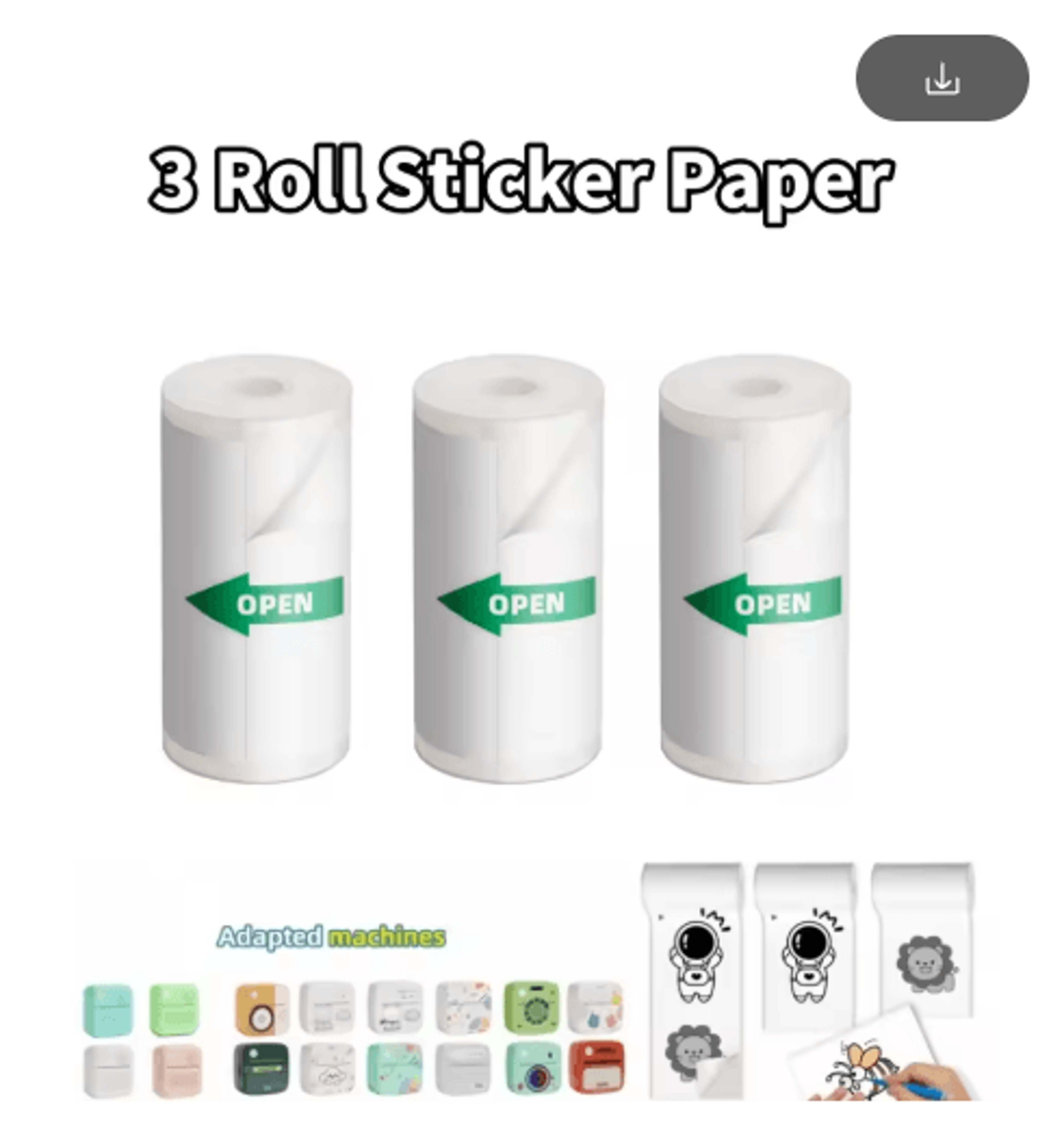 Mini Thermal Printer Paper  SelfAdhesive Sticker Rolls For Photo  Label Printing 16