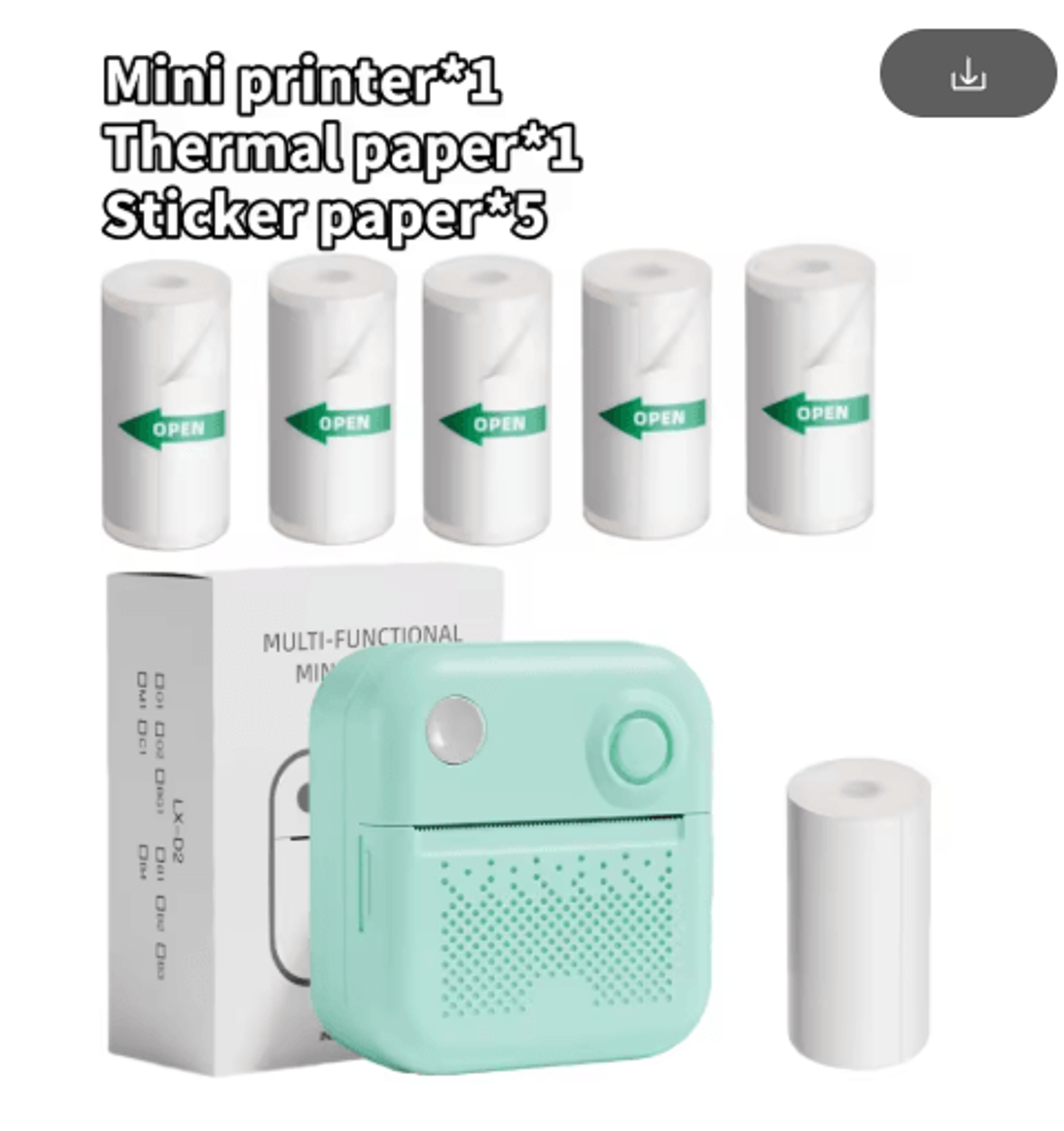 Mini Thermal Printer Paper  SelfAdhesive Sticker Rolls For Photo  Label Printing 9