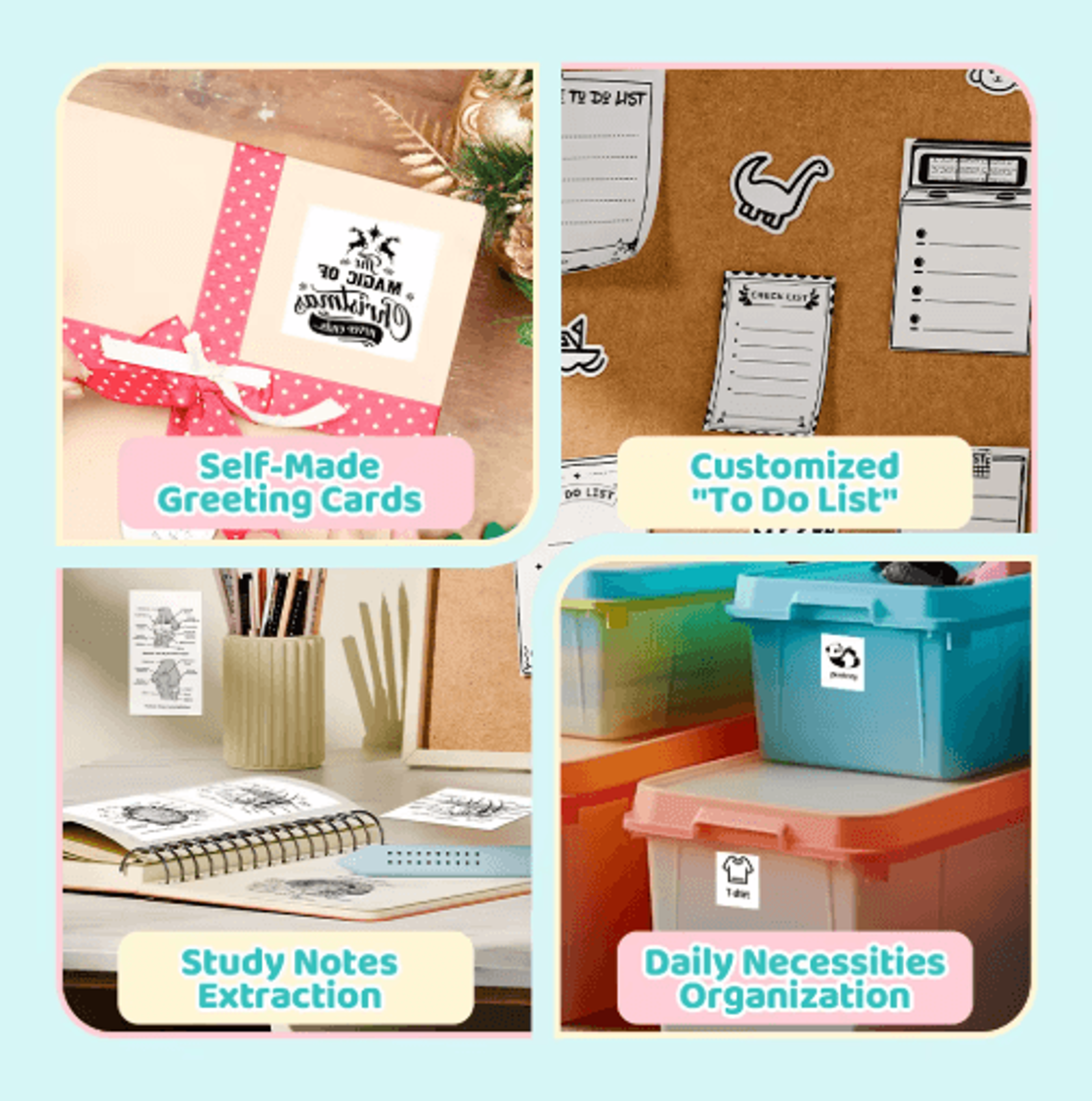 Mini Wireless Thermal Pocket Printer  Portable Sticker Maker For Journaling  DIY Crafts 25