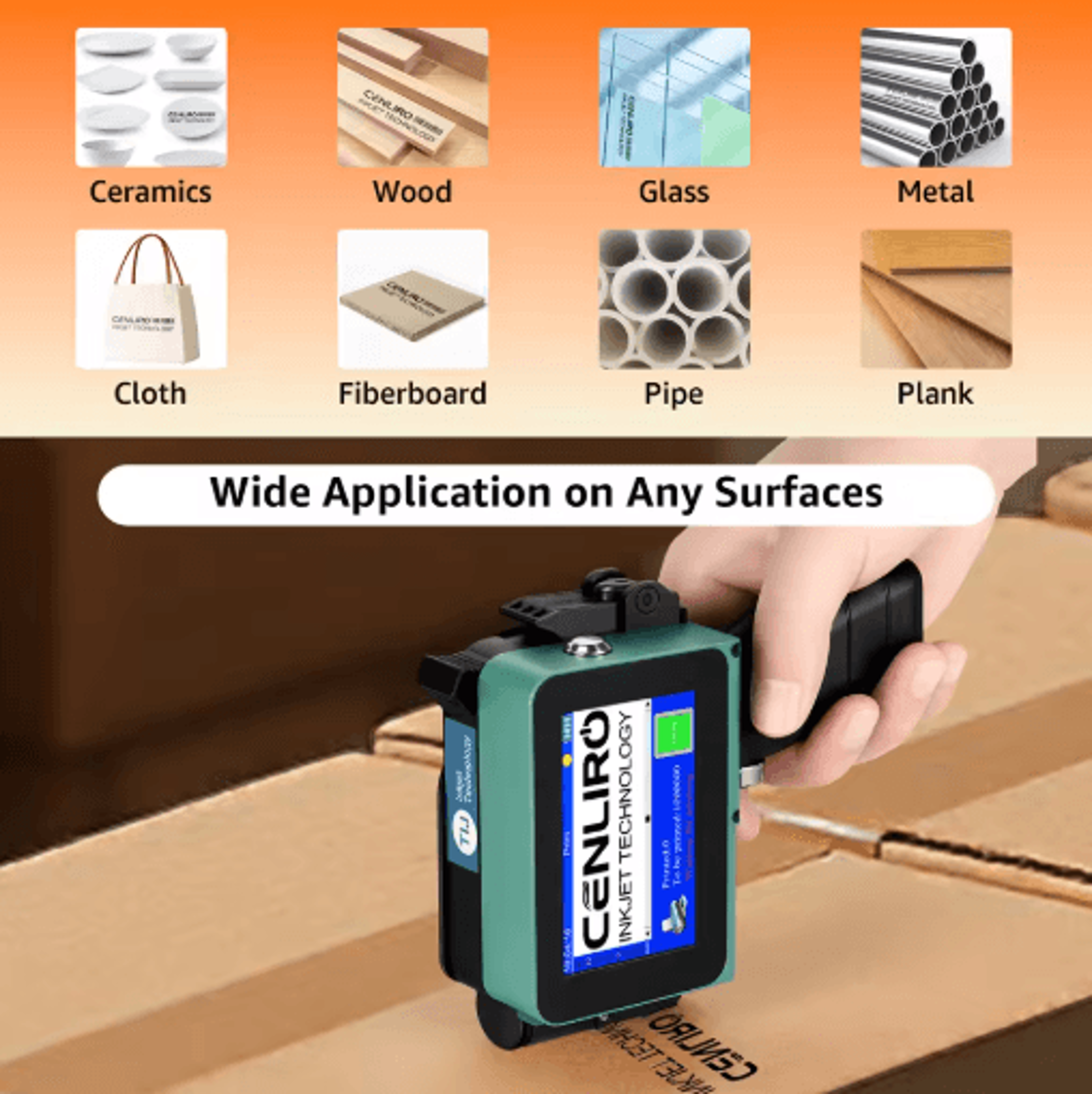 Detachable 127mm Handheld Inkjet Printer  Mini TIJ QR Code  Batch Coding Machine 11