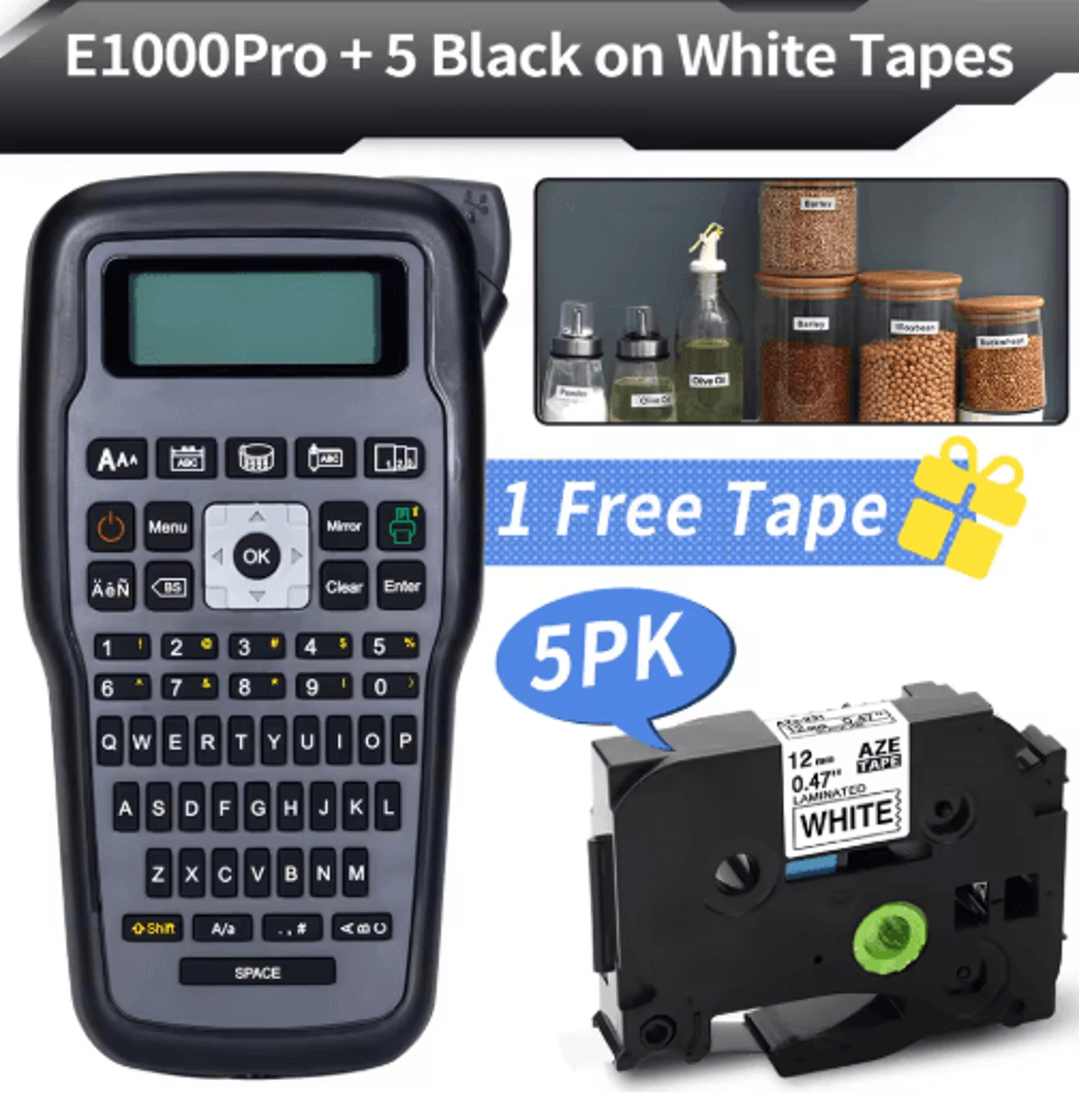 Portable Industrial Label Printer  QWERTY Label Maker For Brother TZ231 HSE231  FX231 16