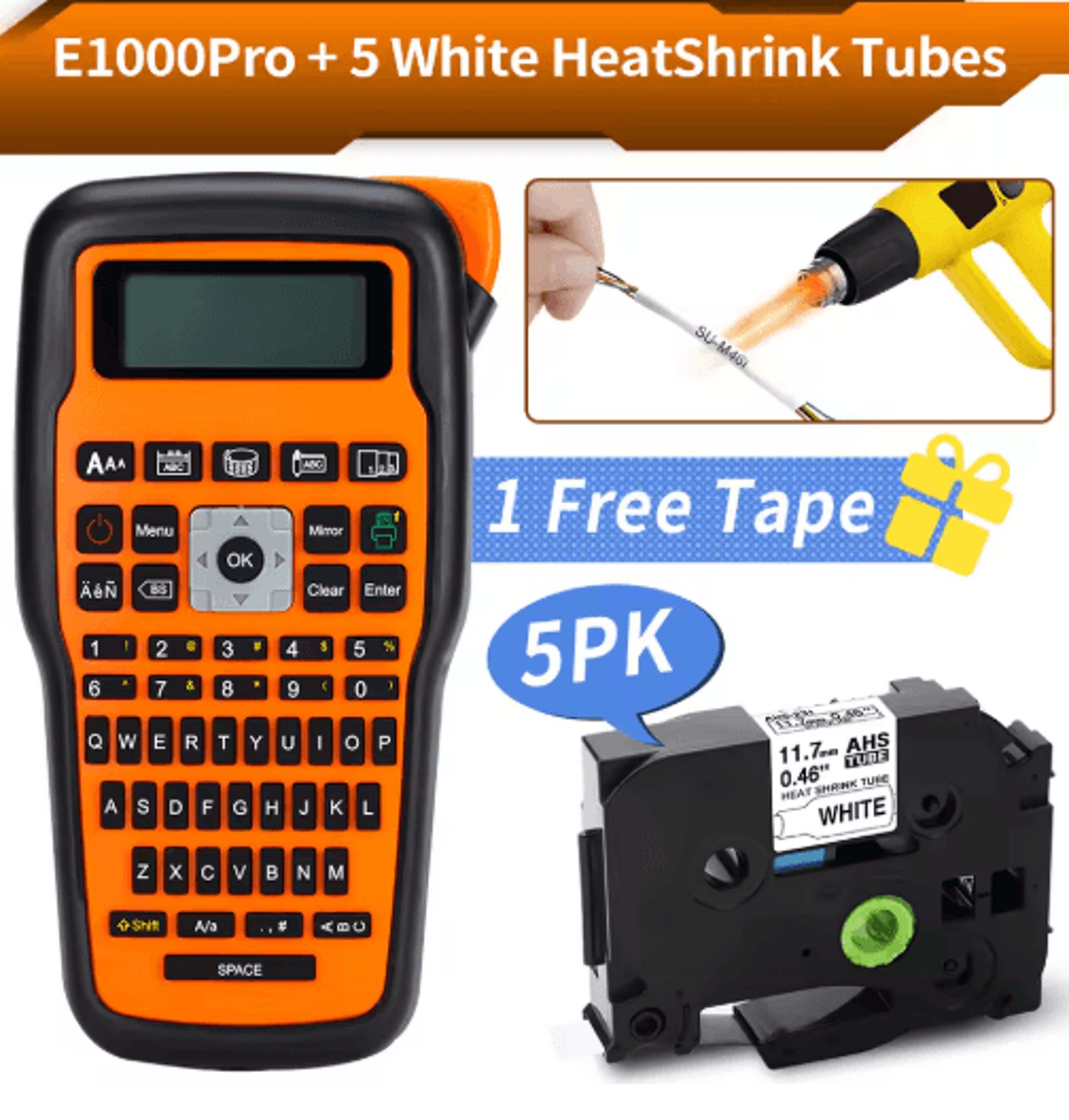 Portable Industrial Label Printer  QWERTY Label Maker For Brother TZ231 HSE231  FX231 9